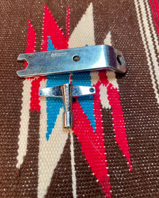 1960s-1970s Ludwig Drum Rail Consolette Wrench Key and Drum Tuning Key