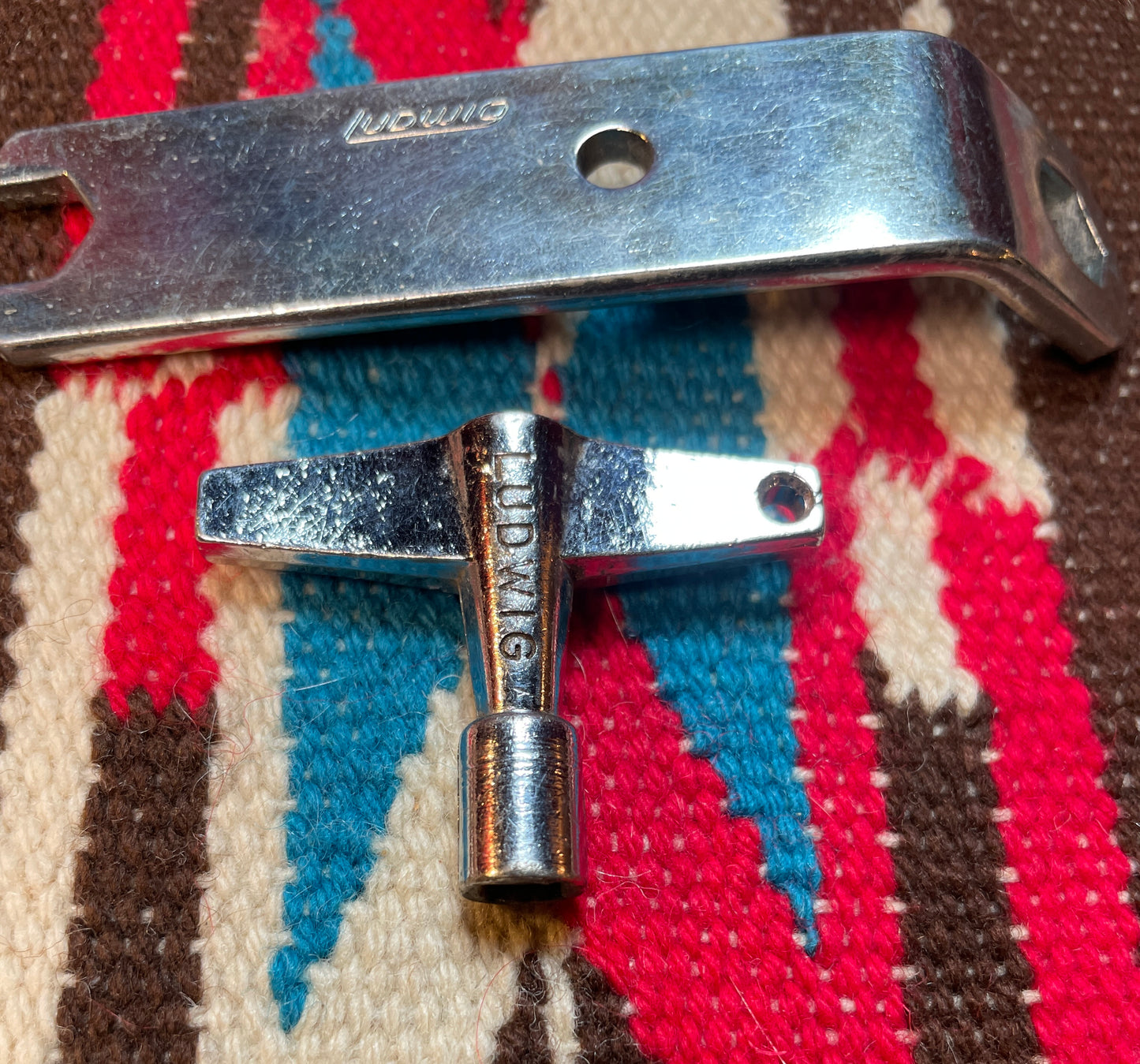 1960s-1970s Ludwig Drum Rail Console Wrench Key and Drum Tuning Key