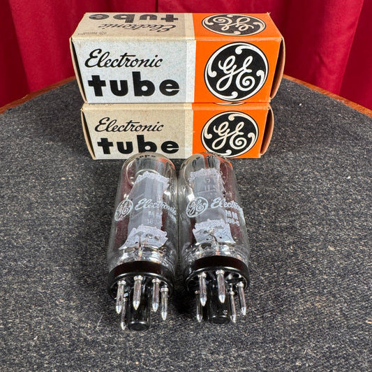 Vintage GE 6V6GTA Pair Amplifier Power Tubes Duet 6V6 General Electric #229