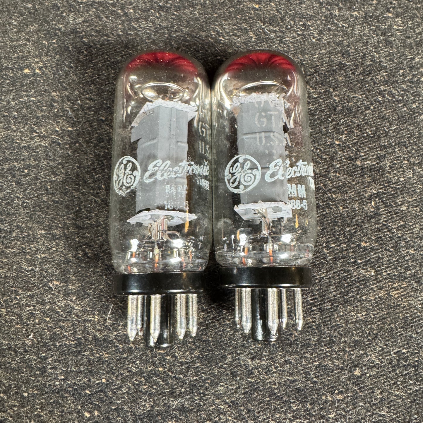 Vintage GE 6V6GTA Pair Amplifier Power Tubes Duet 6V6 General Electric #229