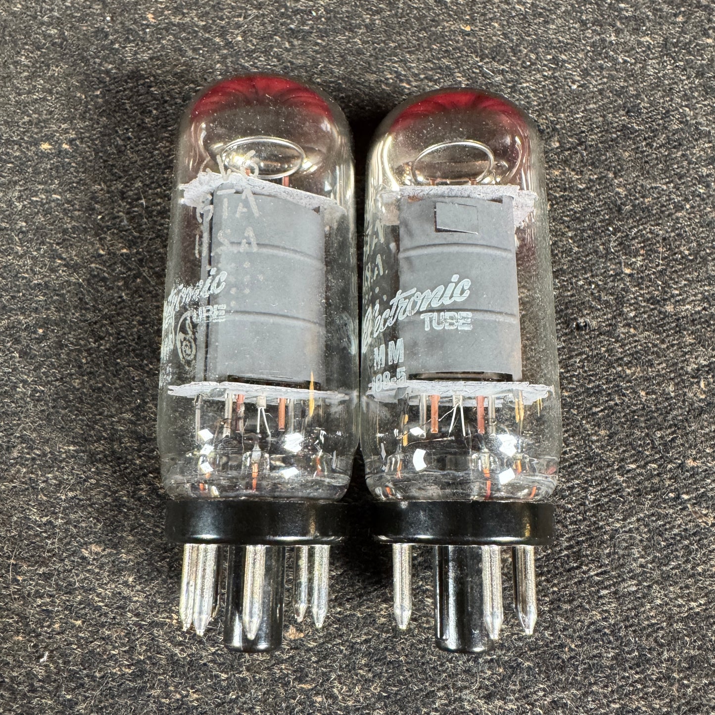 Vintage GE 6V6GTA Pair Amplifier Power Tubes Duet 6V6 General Electric #229