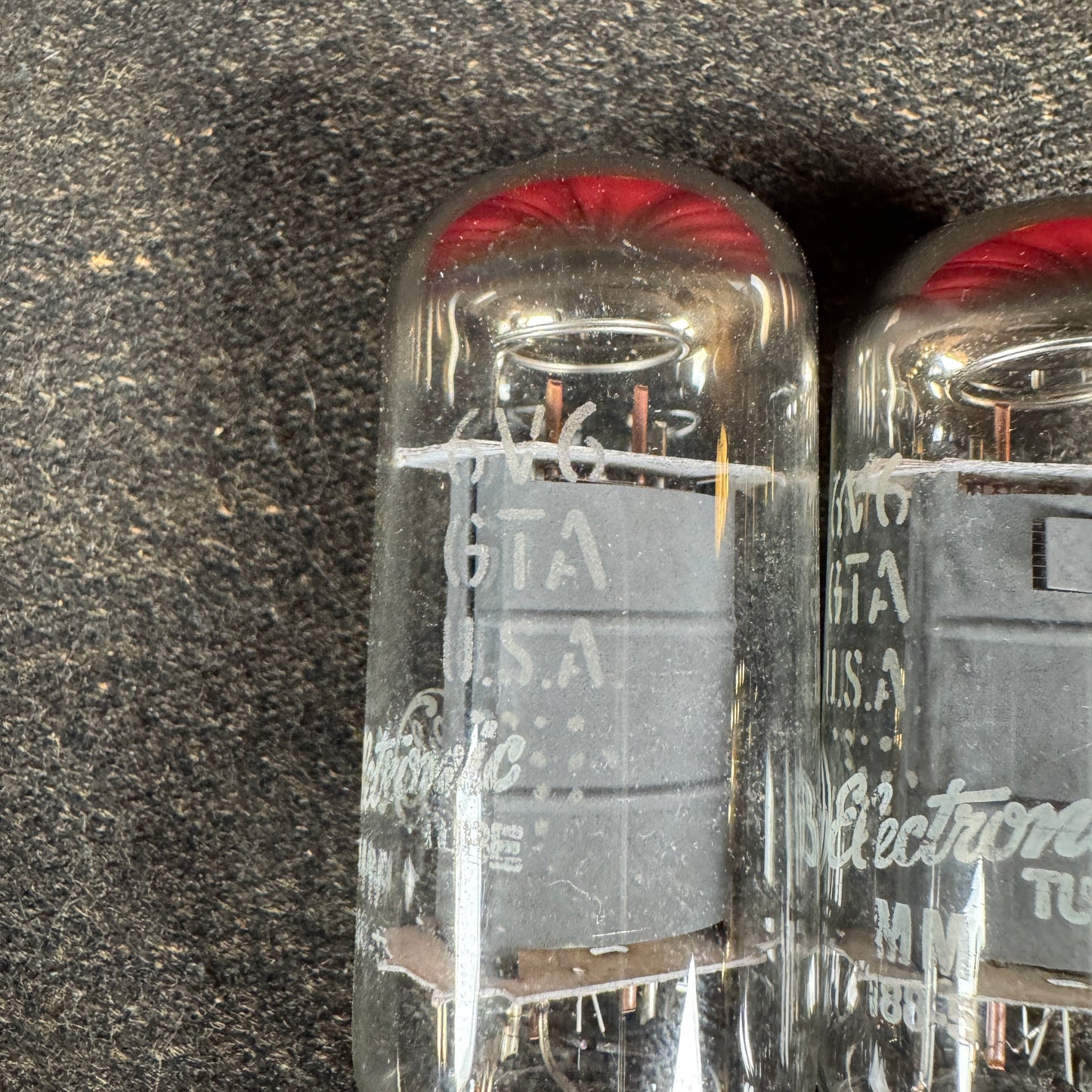 Vintage GE 6V6GTA Pair Amplifier Power Tubes Duet 6V6 General Electric #229