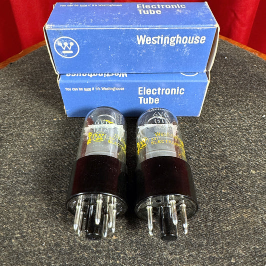 Vintage Westinghouse 6V6GTA Pair Amplifier Power Tubes Duet 6V6 #222