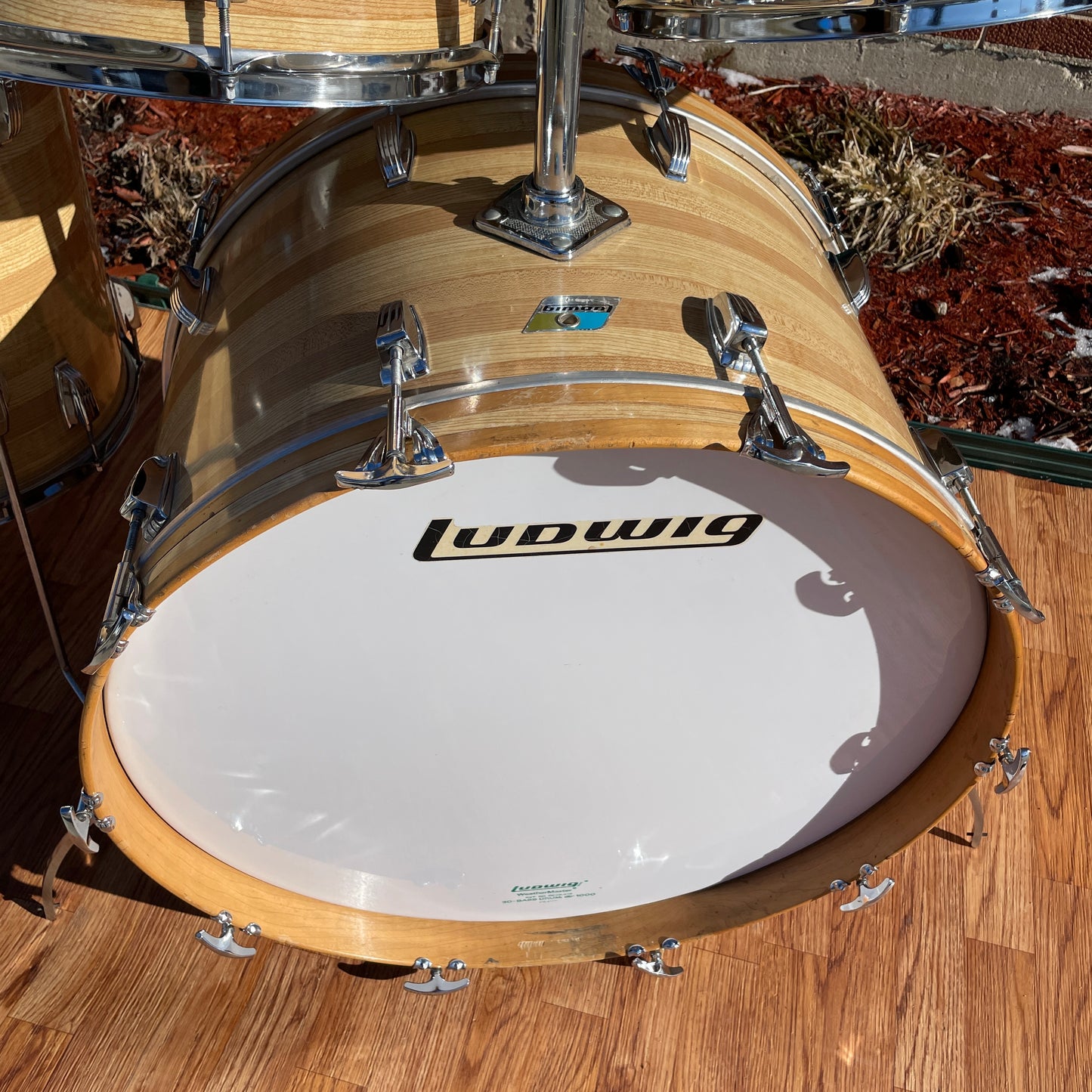 1970s Ludwig Pro-Beat 3-Ply Drum Set Butcher Block Cortex 24/13/14/16/18