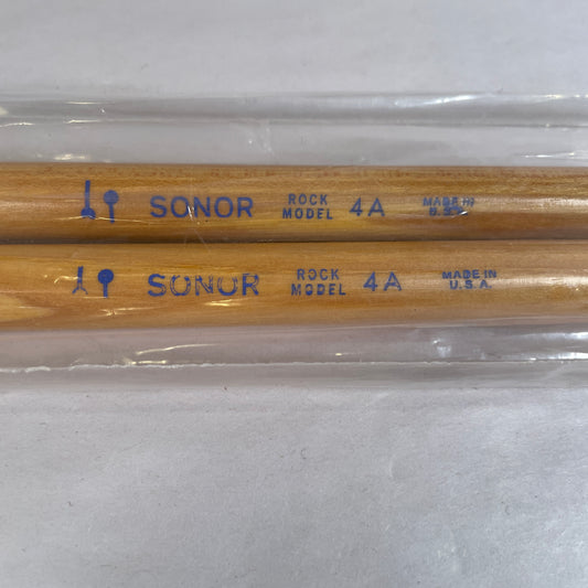 1970s Sonor Rock Model 4A Wood Tip Drum Sticks w/ Original Bag NOS USA