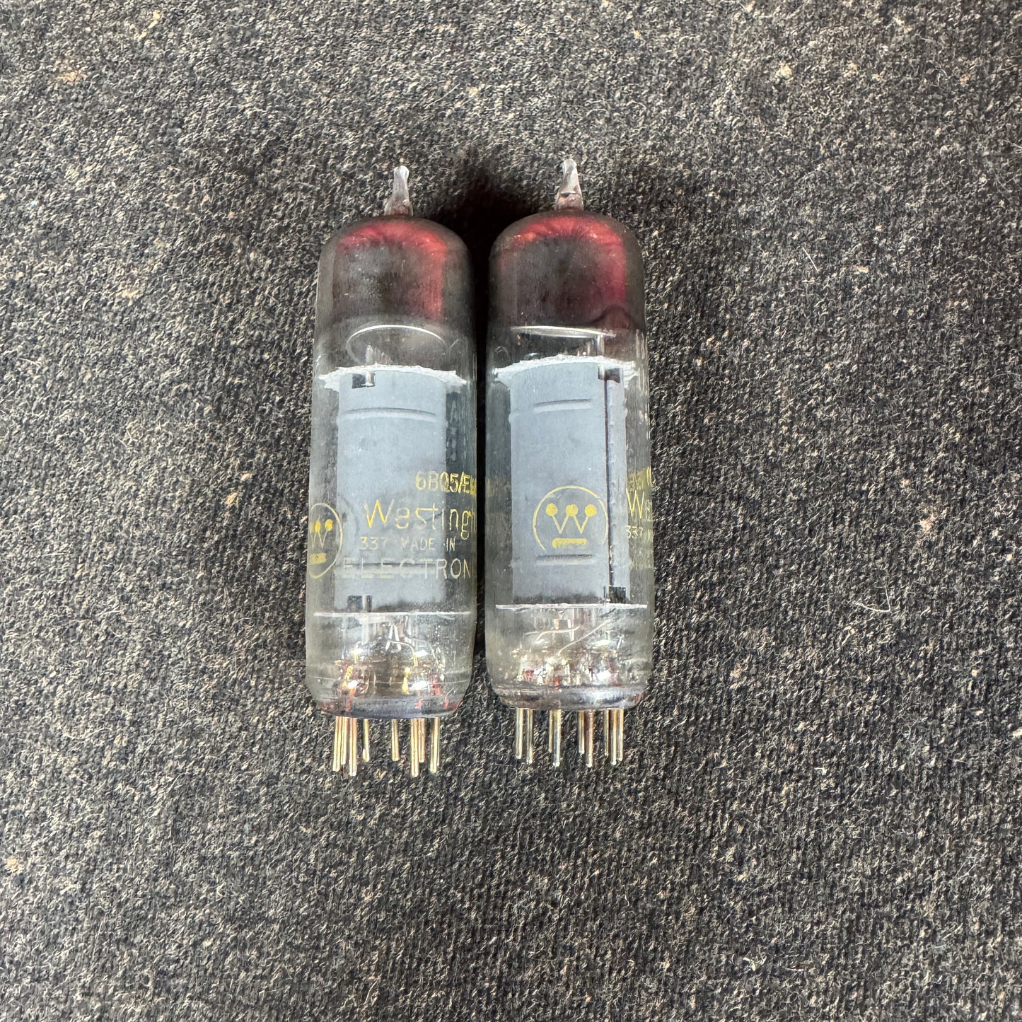 Vintage Westinghouse by GE 6BQ5 / EL84 Pair Amplifier Power Tubes Duet General Electric #245