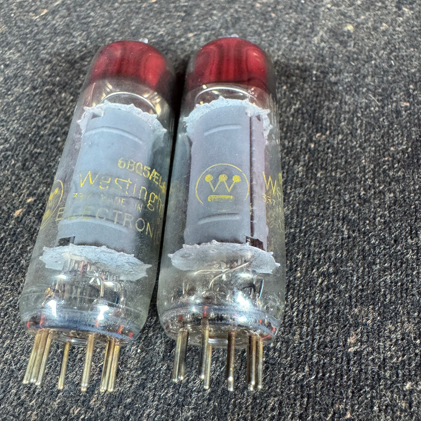 Vintage Westinghouse by GE 6BQ5 / EL84 Pair Amplifier Power Tubes Duet General Electric #245