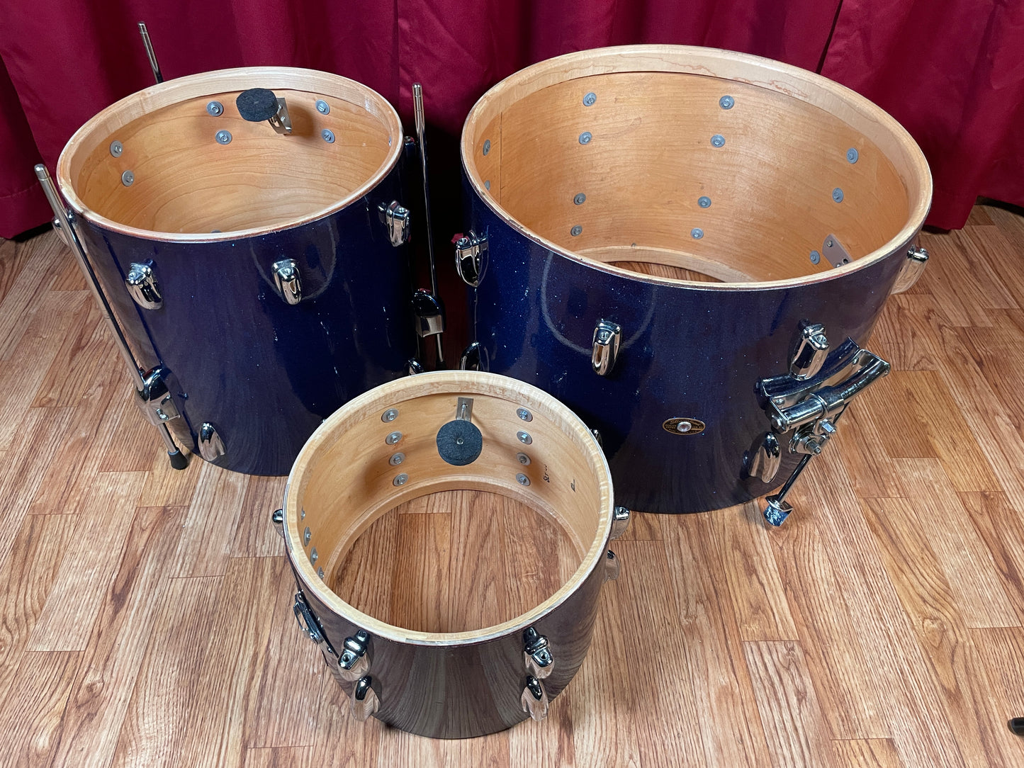 1963 Slingerland Modern Jazz Outfit Drum Set Blue Glass Glitter Sparkle 20/12/14 Bop