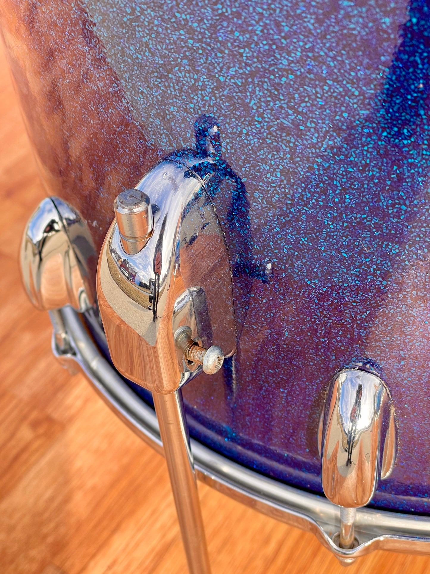 1963 Slingerland Modern Jazz Outfit Drum Set Blue Glass Glitter Sparkle 20/12/14 Bop