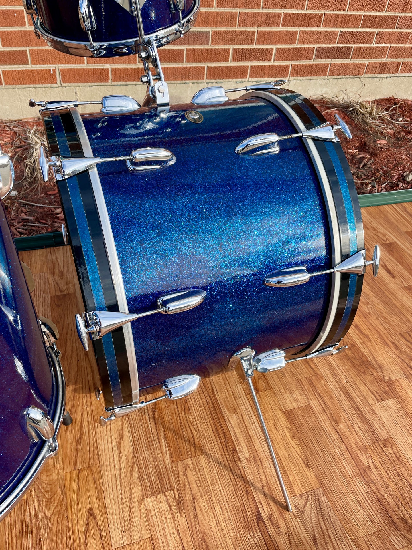 1963 Slingerland Modern Jazz Outfit Drum Set Blue Glass Glitter Sparkle 20/12/14 Bop