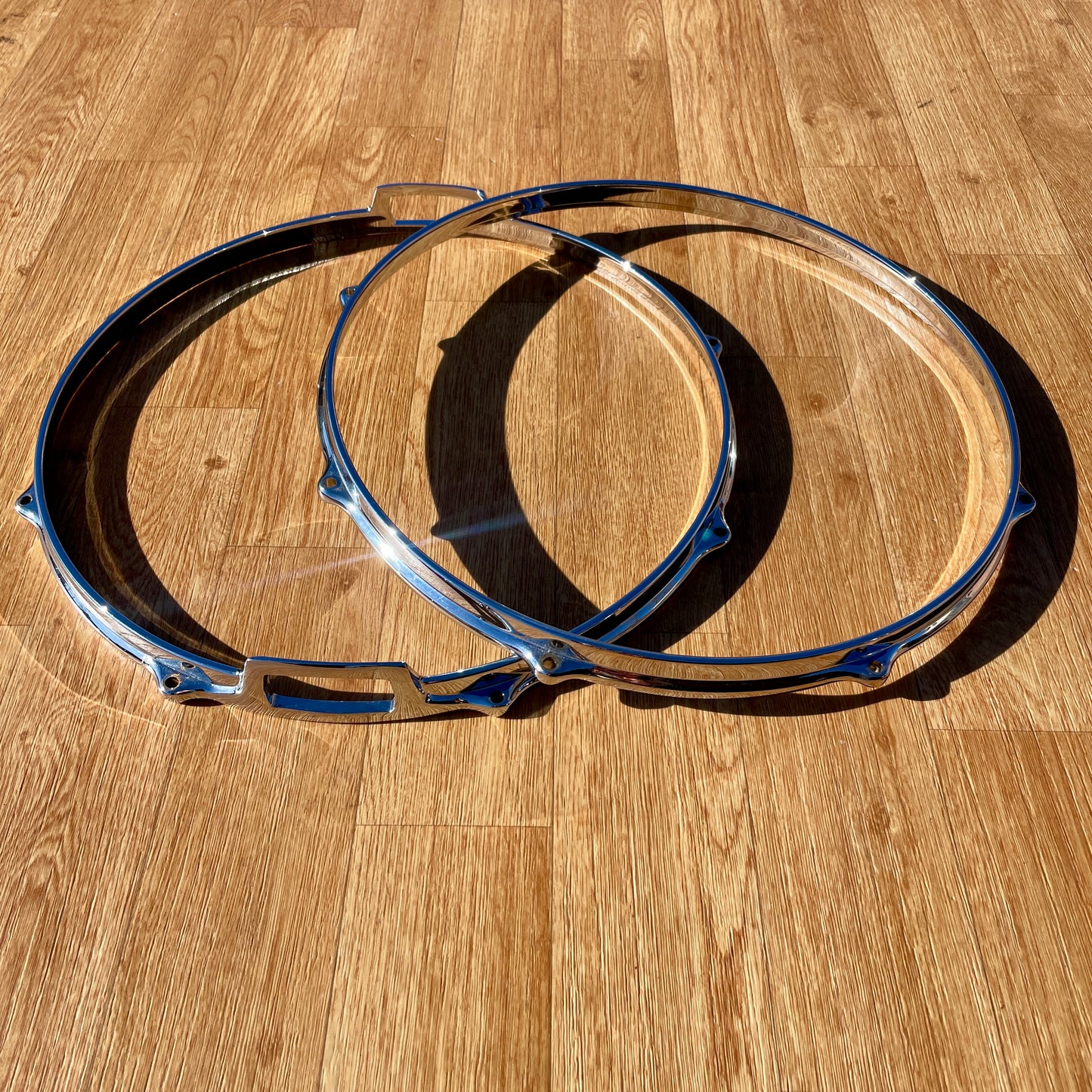 1950s-1960s Premier 14" 8-Lug Die Cast Snare Drum Hoops 35cm Pair International