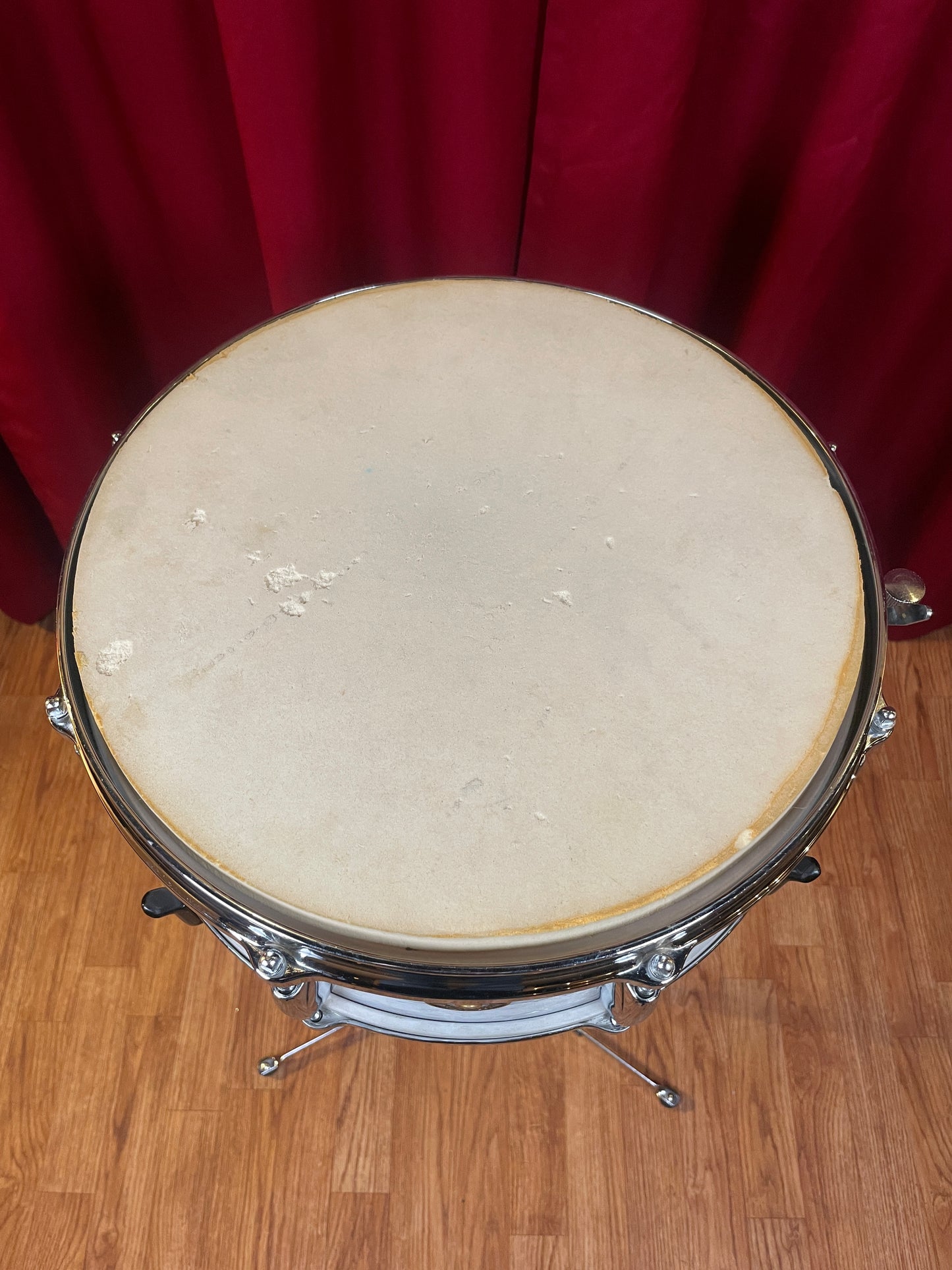 1960s Gretsch 4103 Renown 5.5x14 Snare Drum Kit w/ Stand & Case 4082 White Marine Pearl