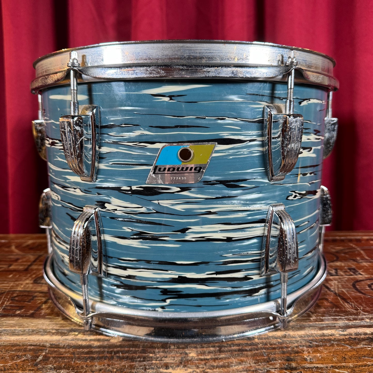 1970s Ludwig 9x13 Tom Drum Single Oyster Blue Pearl