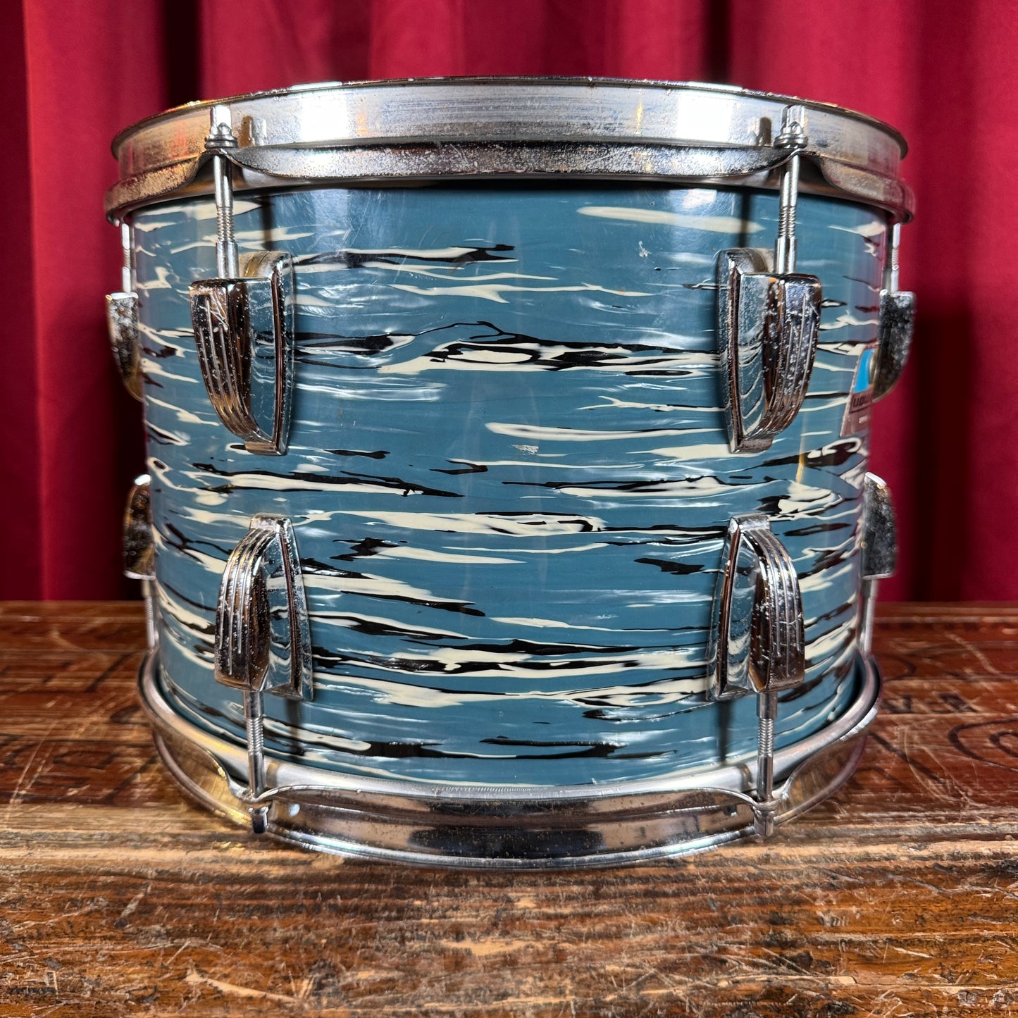 1970s Ludwig 9x13 Tom Drum Single Oyster Blue Pearl