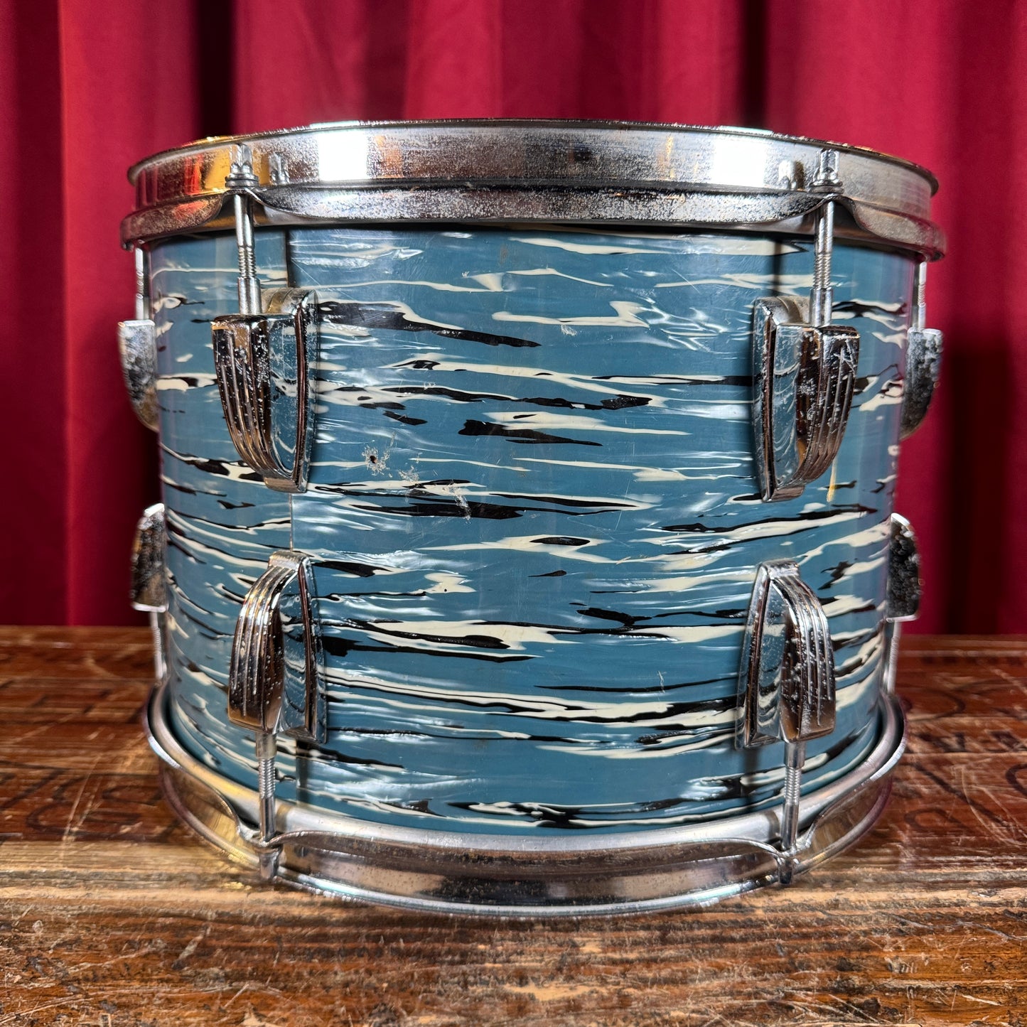 1970s Ludwig 9x13 Tom Drum Single Oyster Blue Pearl