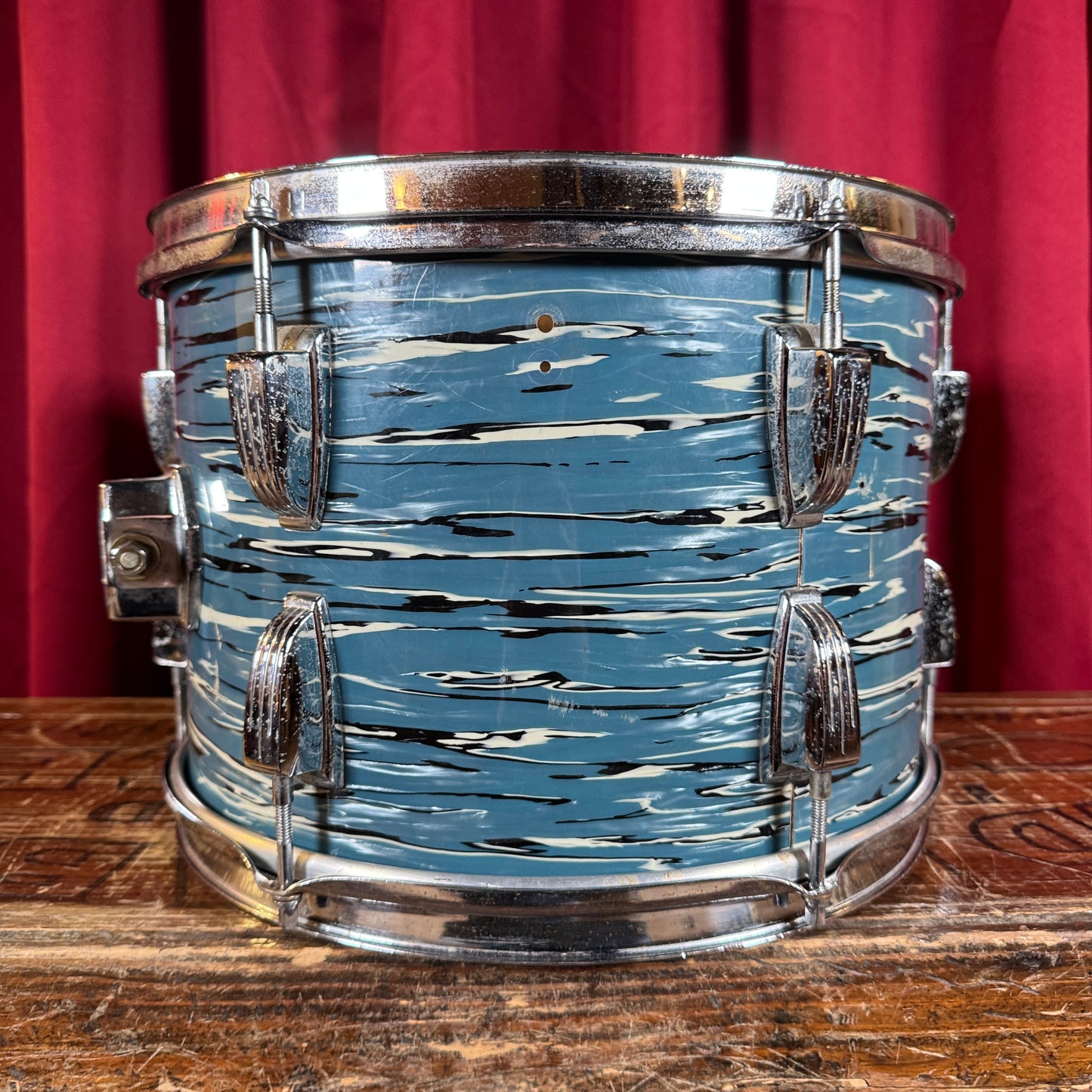 1970s Ludwig 9x13 Tom Drum Single Oyster Blue Pearl