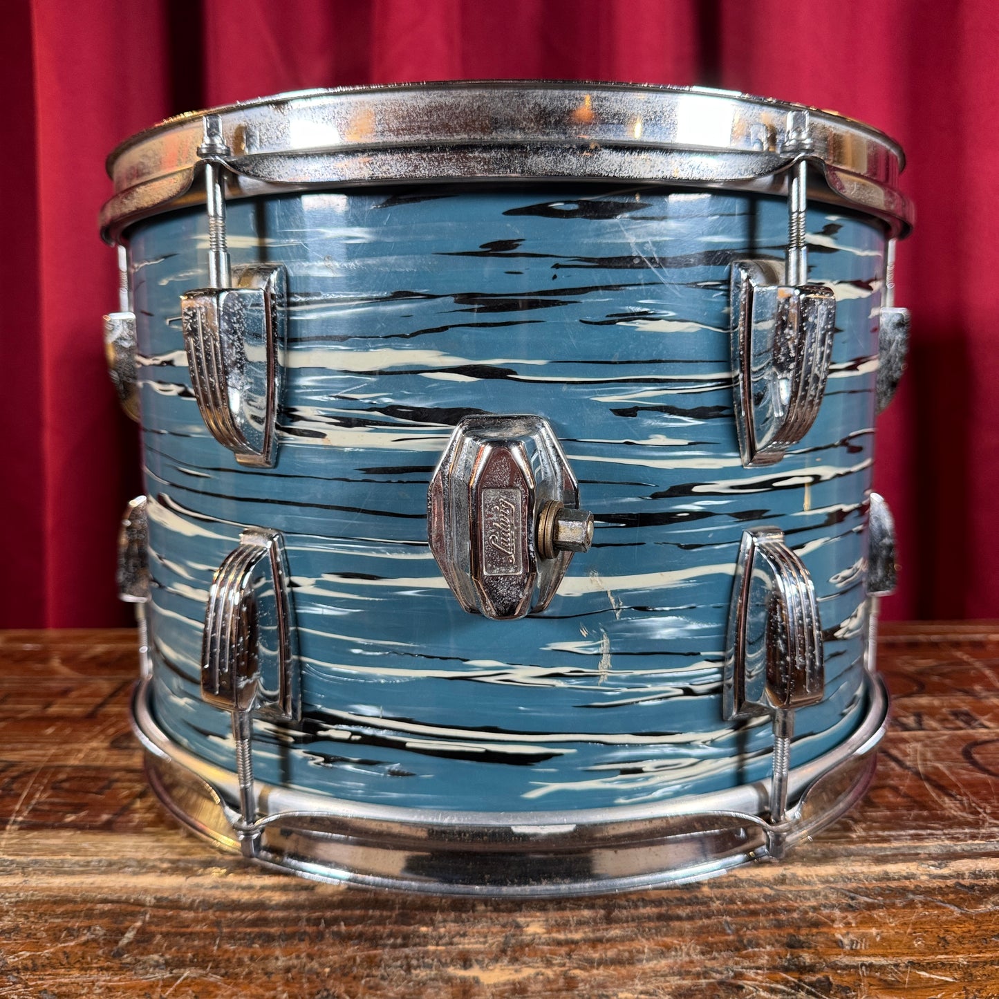 1970s Ludwig 9x13 Tom Drum Single Oyster Blue Pearl