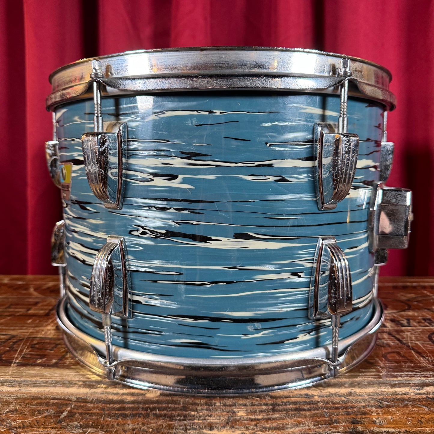 1970s Ludwig 9x13 Tom Drum Single Oyster Blue Pearl