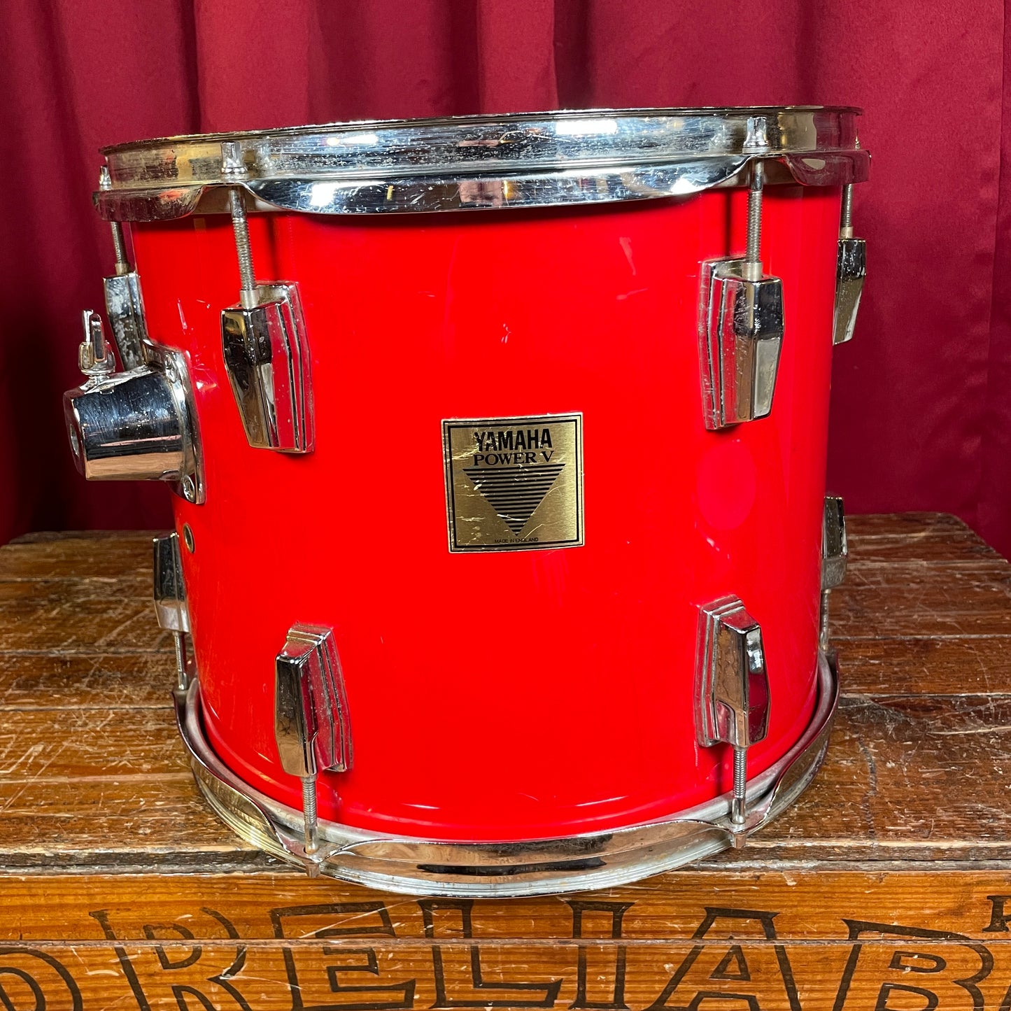 1980s Yamaha Power V 11x13 Tom Drum Single Red