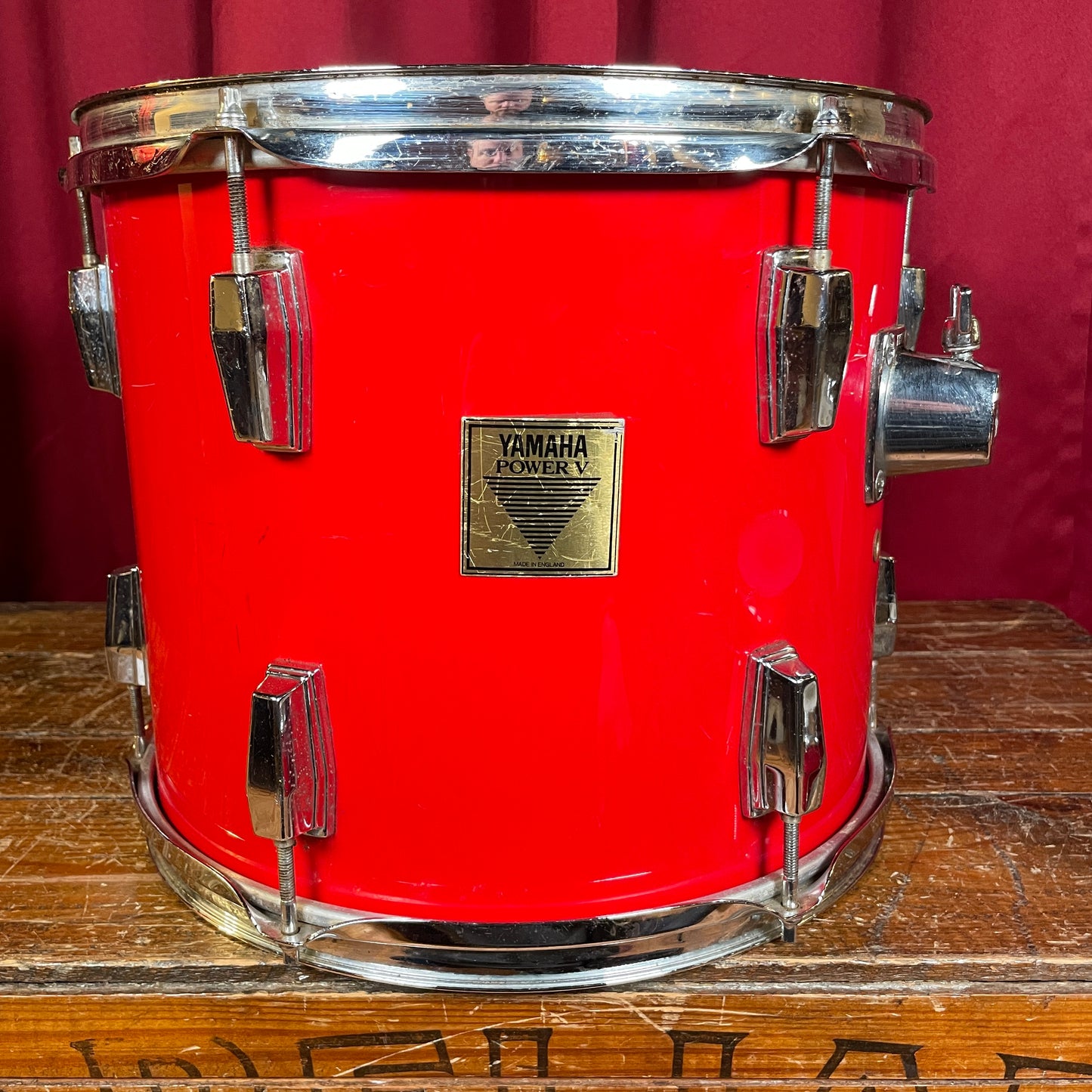 1980s Yamaha Power V 11x13 Tom Drum Single Red