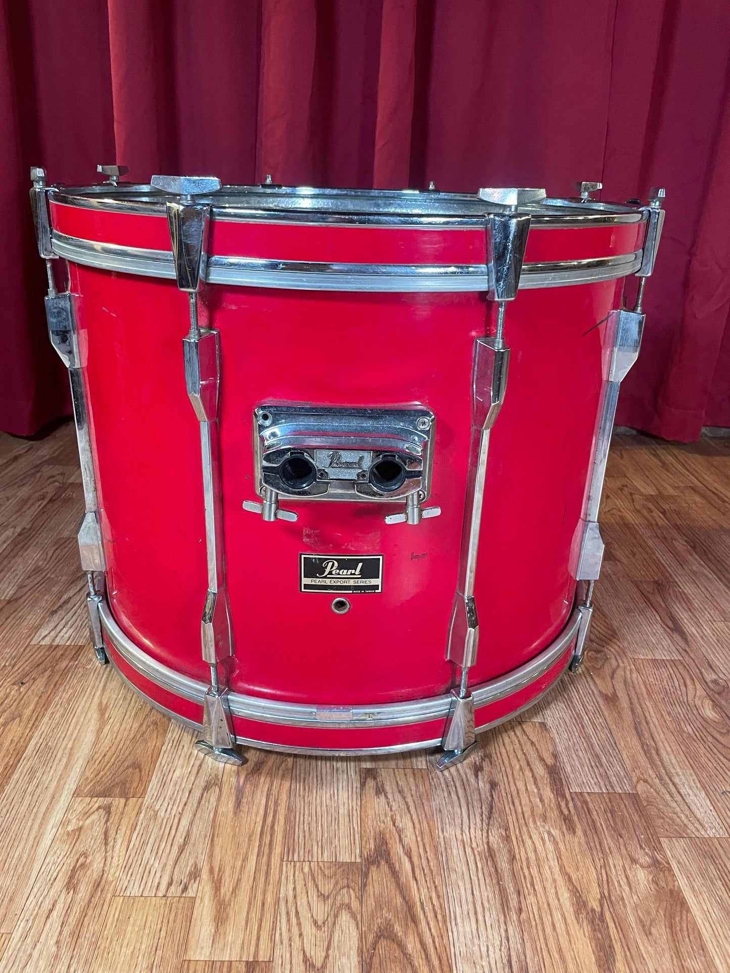 1980s Pearl Export 16x22 Deep Force 5500 Bass Drum Coral Red