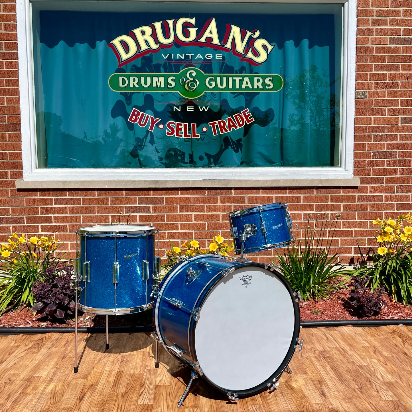 1960s Rogers Tower Delta Drum Set Sparkling Blue Pearl 20/12/14