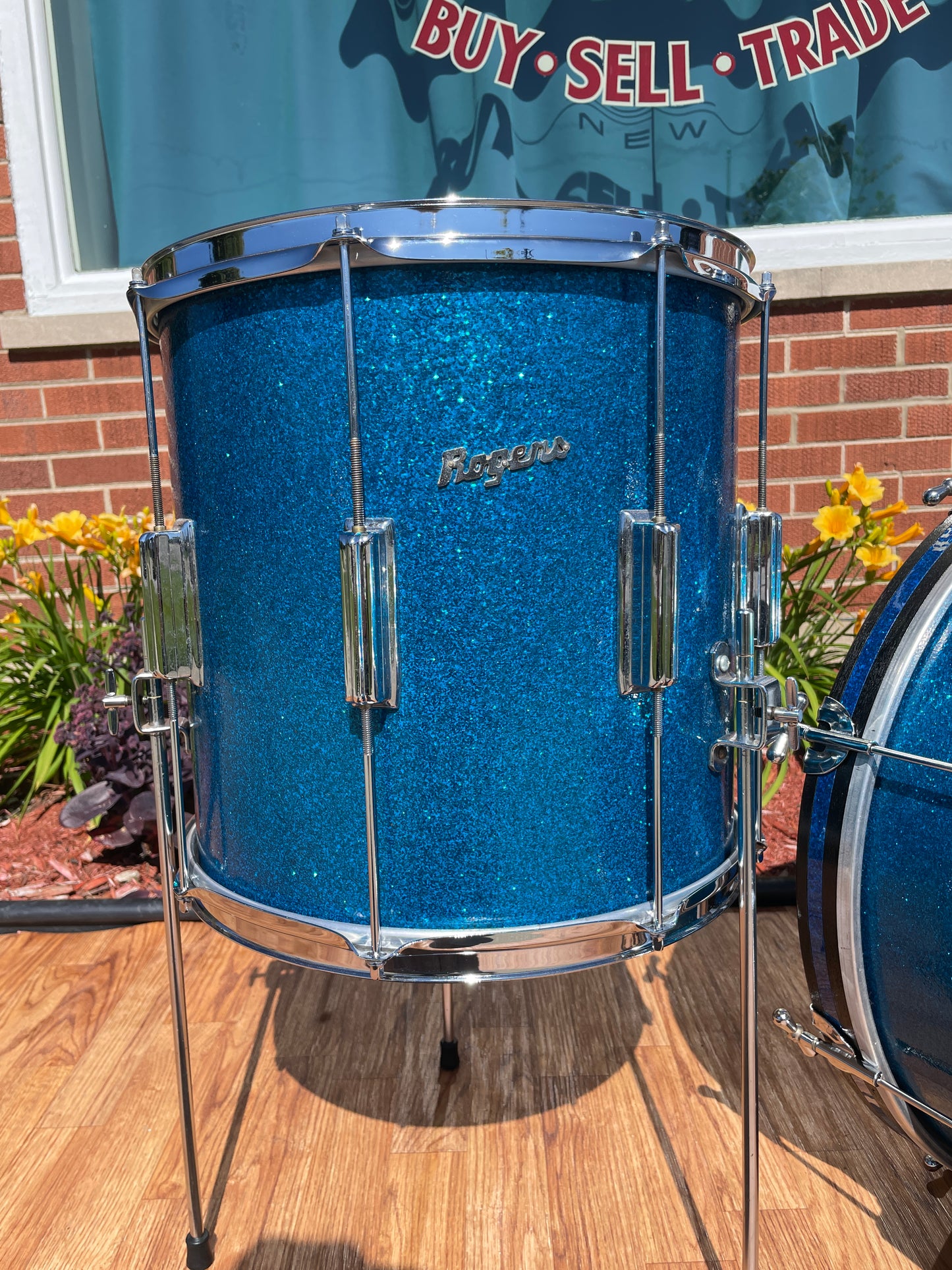 1960s Rogers Tower Delta Drum Set Sparkling Blue Pearl 20/12/14