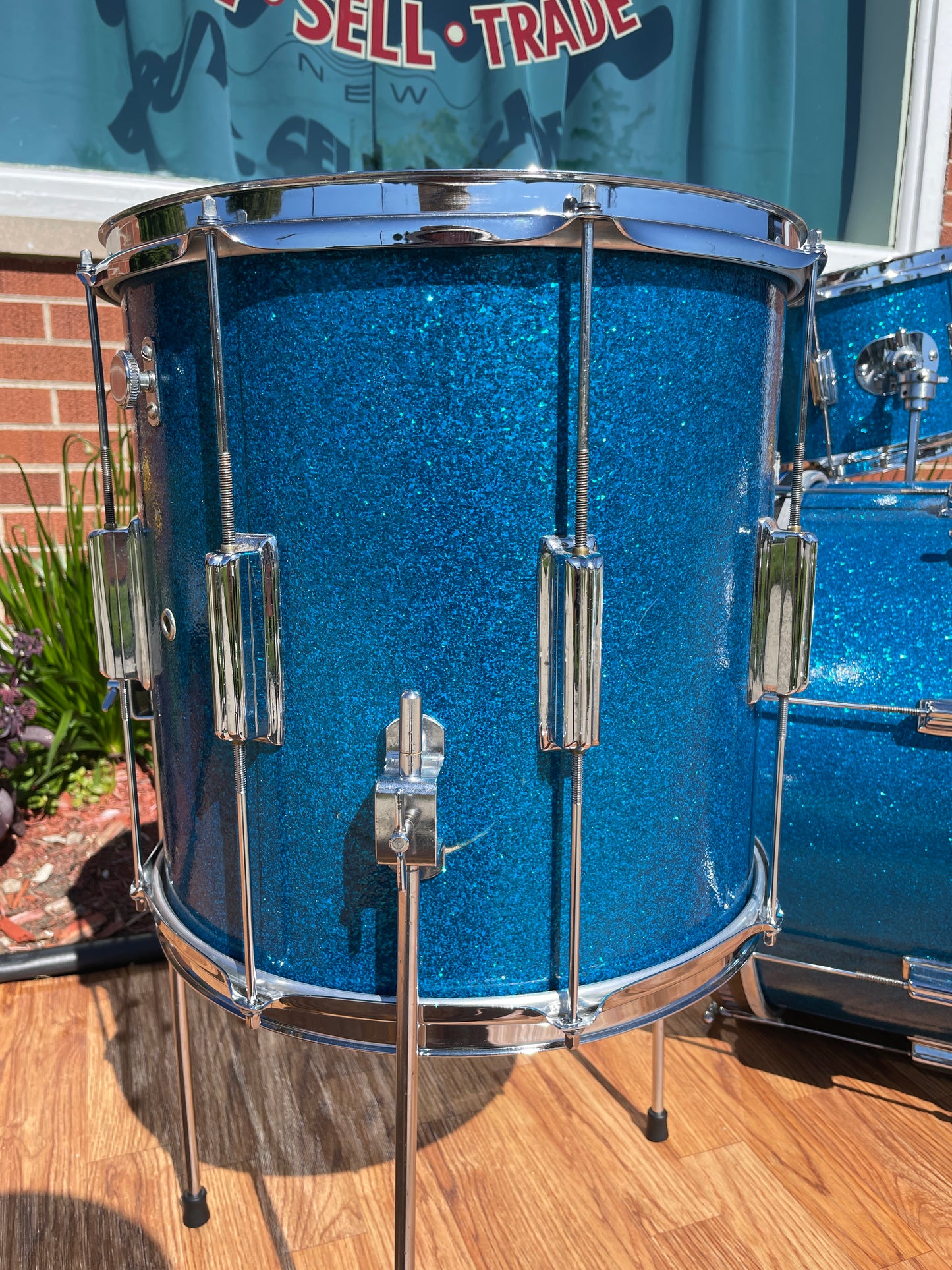 1960s Rogers Tower Delta Drum Set Sparkling Blue Pearl 20/12/14