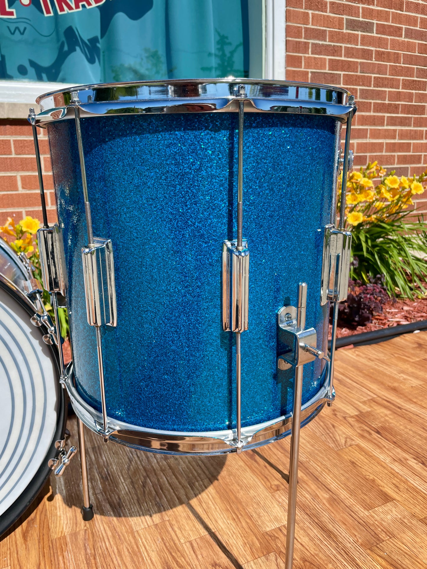 1960s Rogers Tower Delta Drum Set Sparkling Blue Pearl 20/12/14