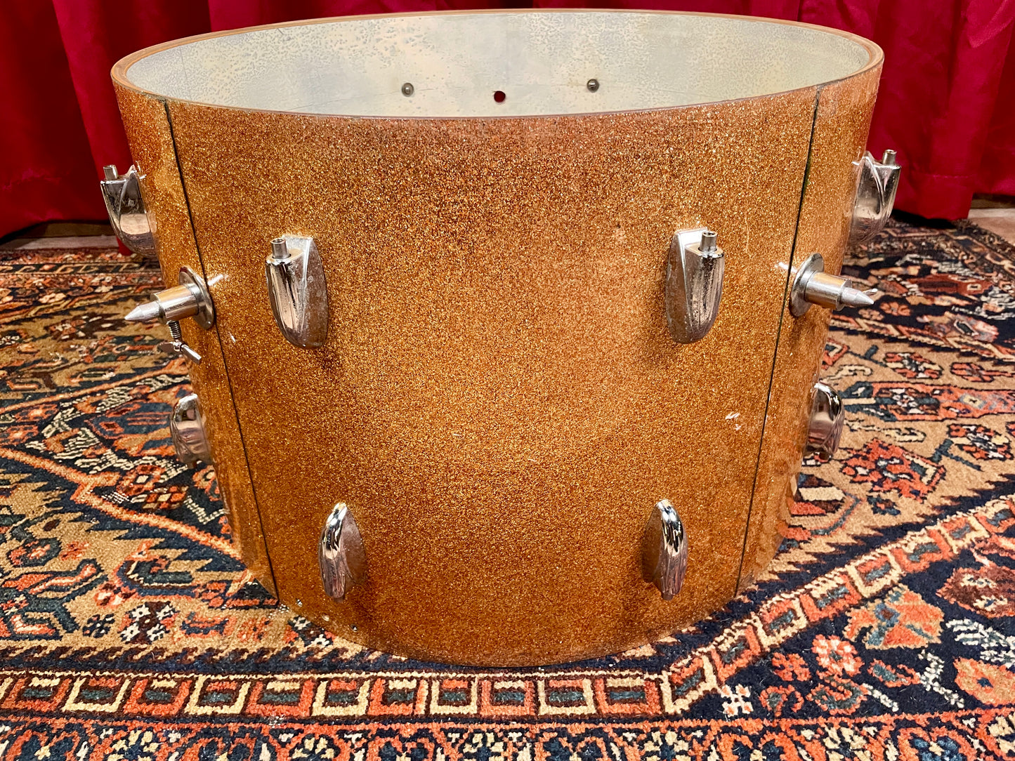 1960s Gretsch Round Badge 14x20 Bass Drum Champagne Sparkle