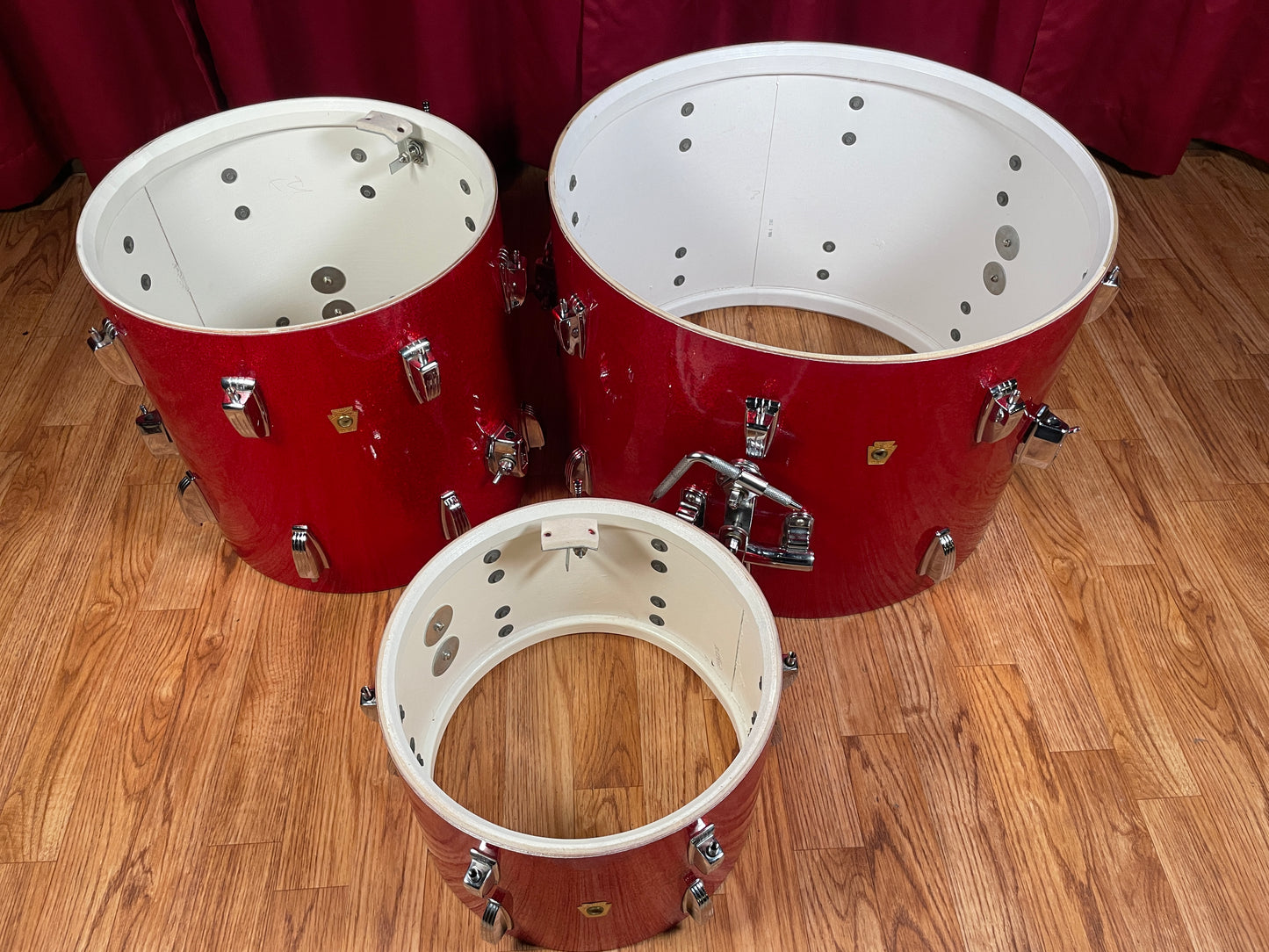 1960s Ludwig Downbeat Drum Set Red Sparkle 20/12/14