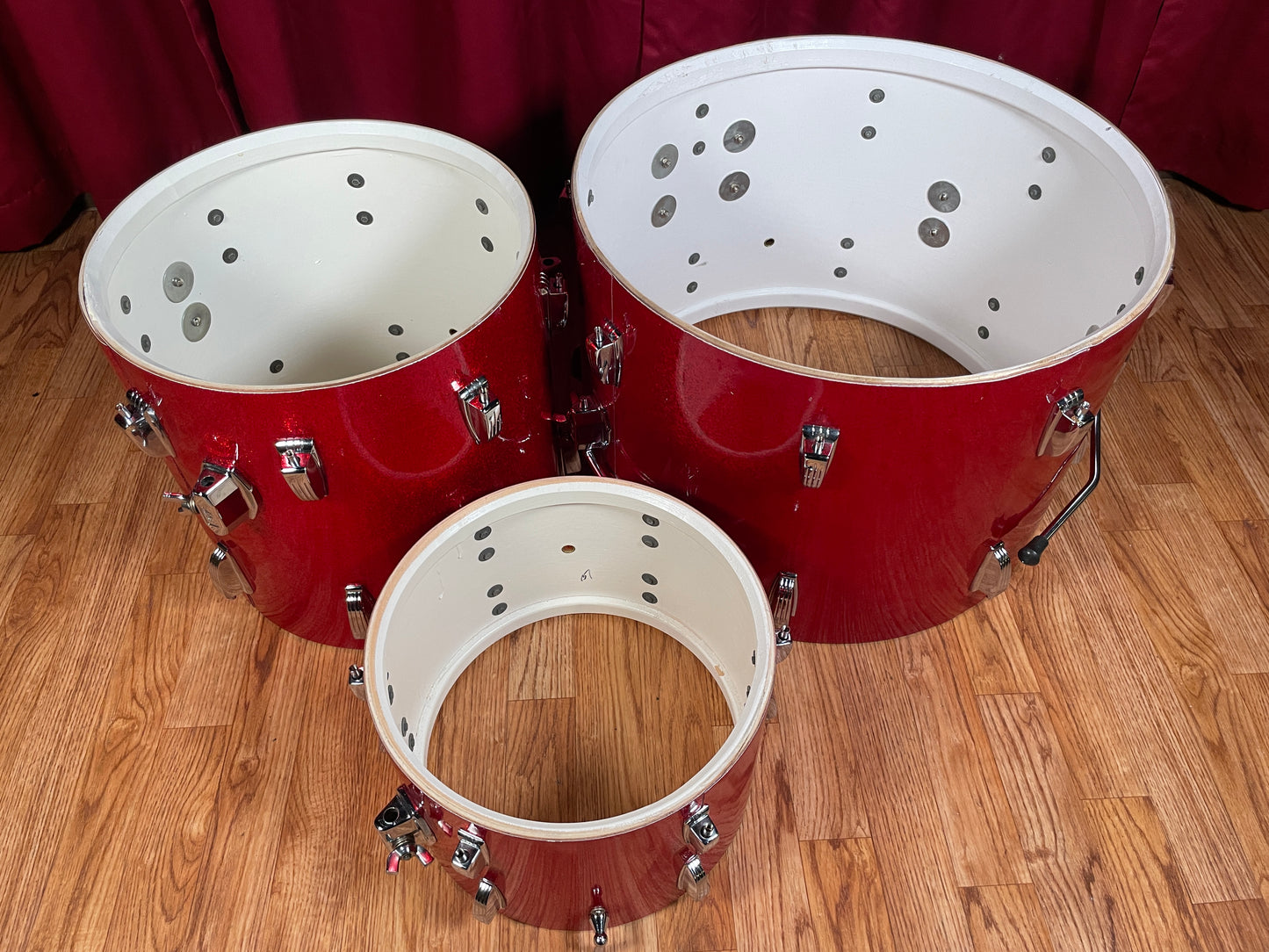 1960s Ludwig Downbeat Drum Set Red Sparkle 20/12/14