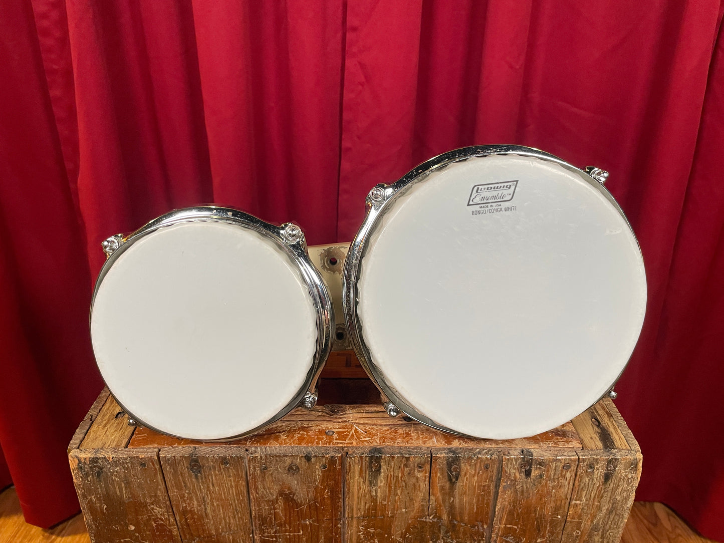 Vintage Ludwig 6" & 8" Tunable Bongos Silver Sparkle