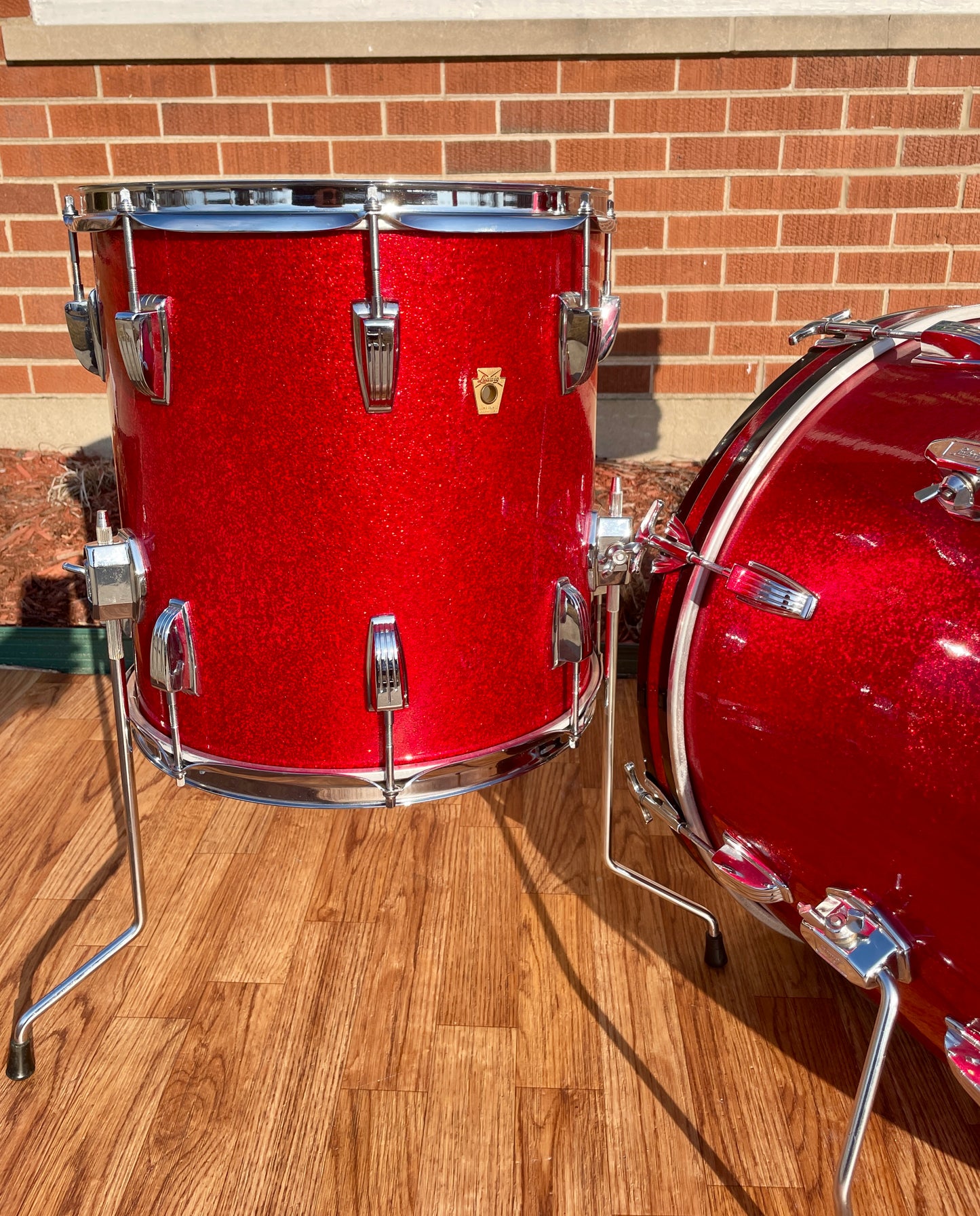 1960s Ludwig Downbeat Drum Set Red Sparkle 20/12/14