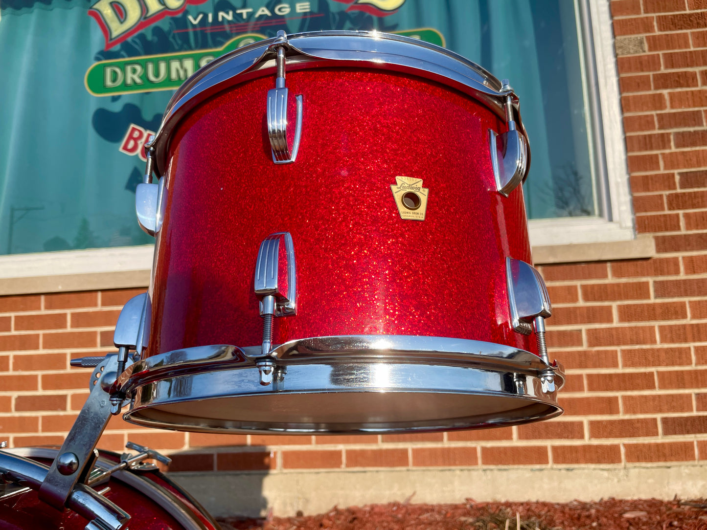 1960s Ludwig Downbeat Drum Set Red Sparkle 20/12/14