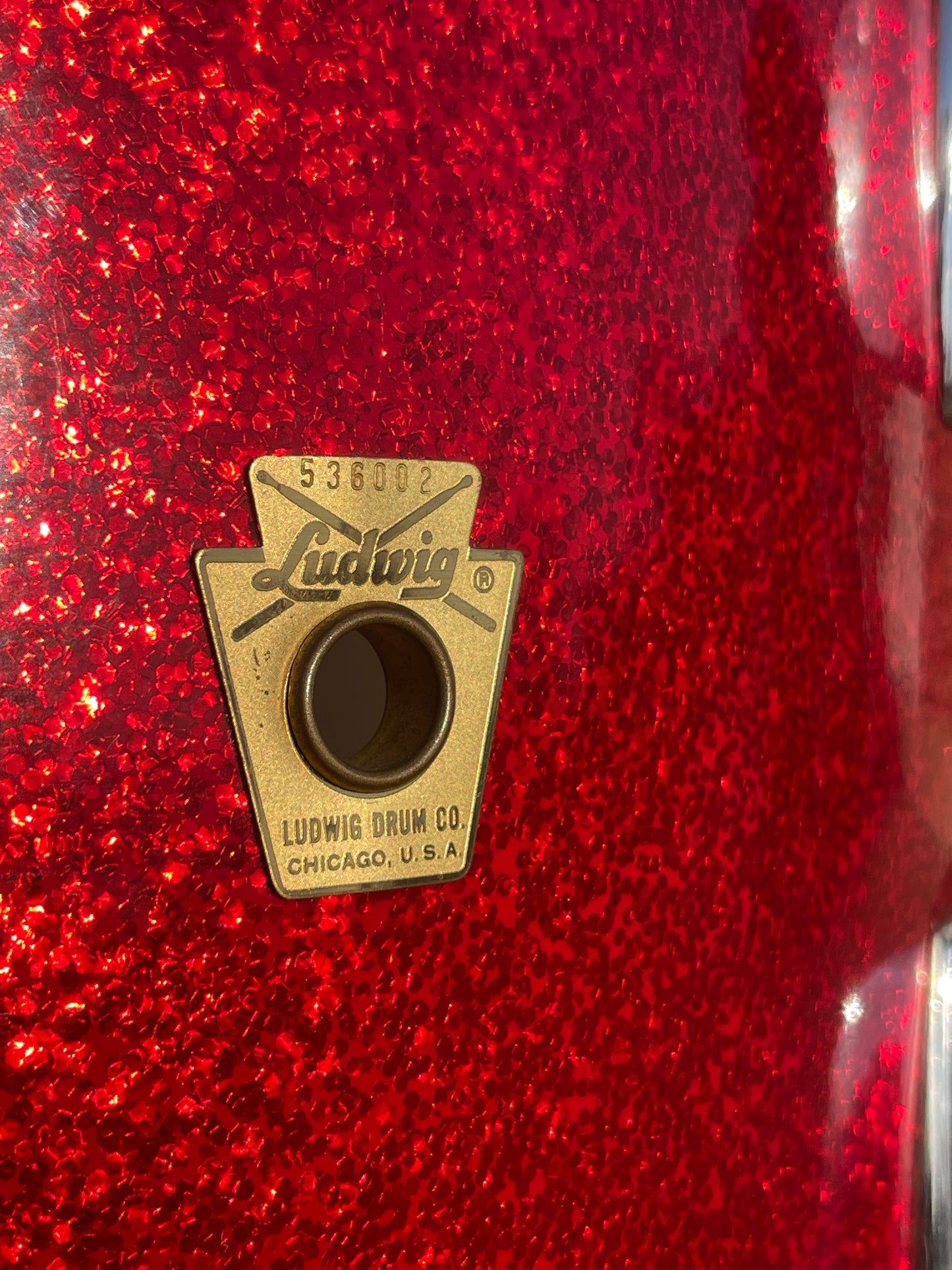 1960s Ludwig Downbeat Drum Set Red Sparkle 20/12/14