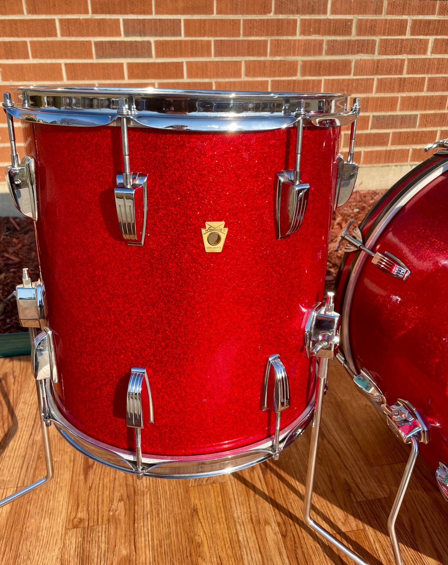 1960s Ludwig Downbeat Drum Set Red Sparkle 20/12/14