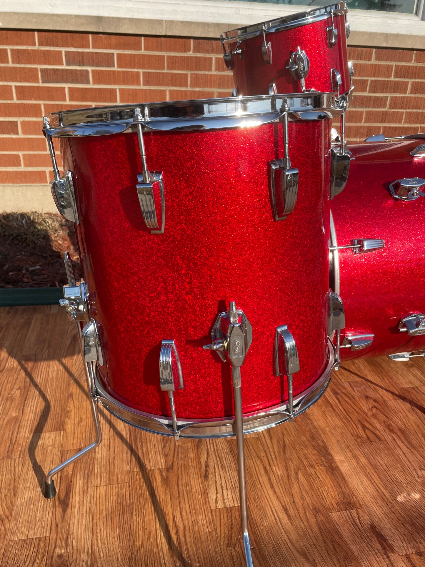 1960s Ludwig Downbeat Drum Set Red Sparkle 20/12/14