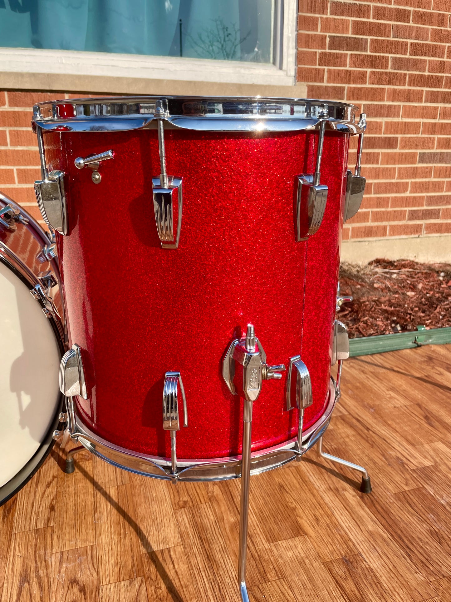 1960s Ludwig Downbeat Drum Set Red Sparkle 20/12/14