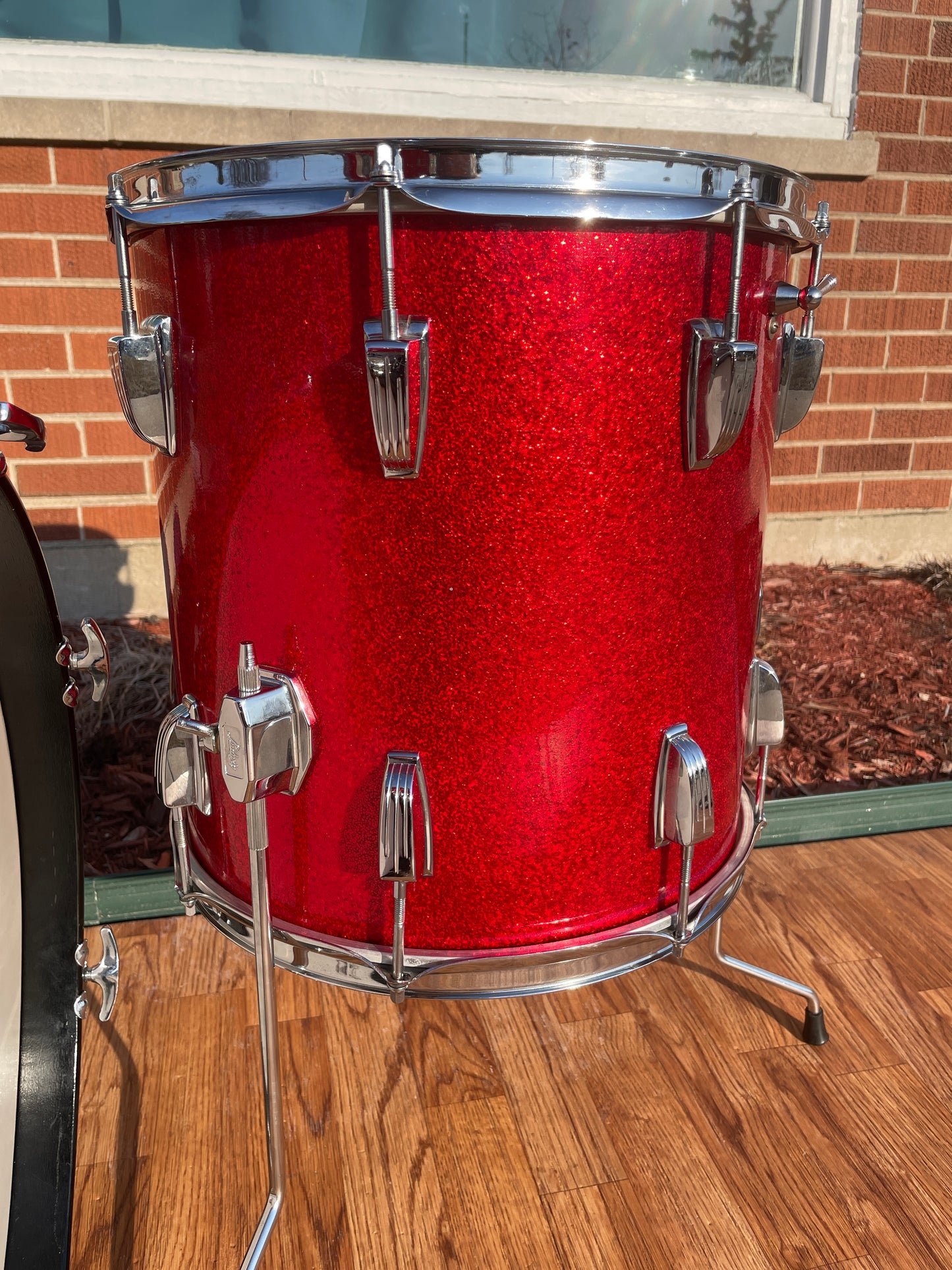 1960s Ludwig Downbeat Drum Set Red Sparkle 20/12/14