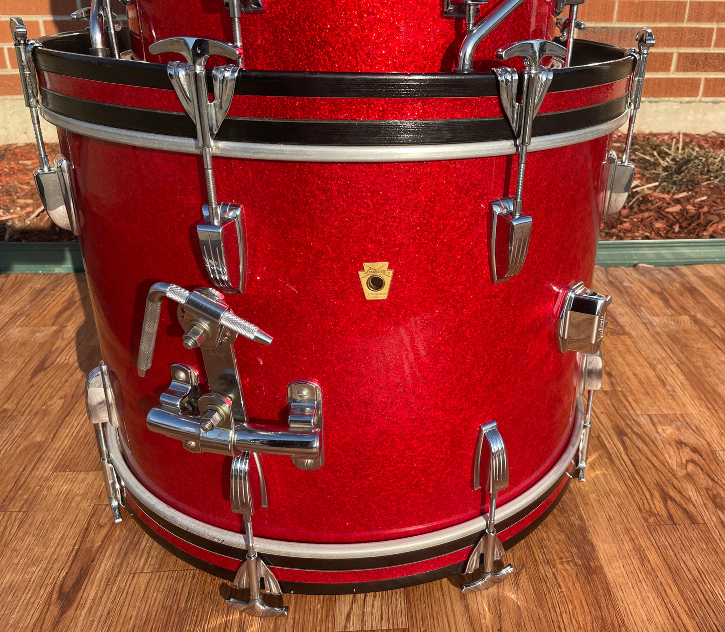 1960s Ludwig Downbeat Drum Set Red Sparkle 20/12/14