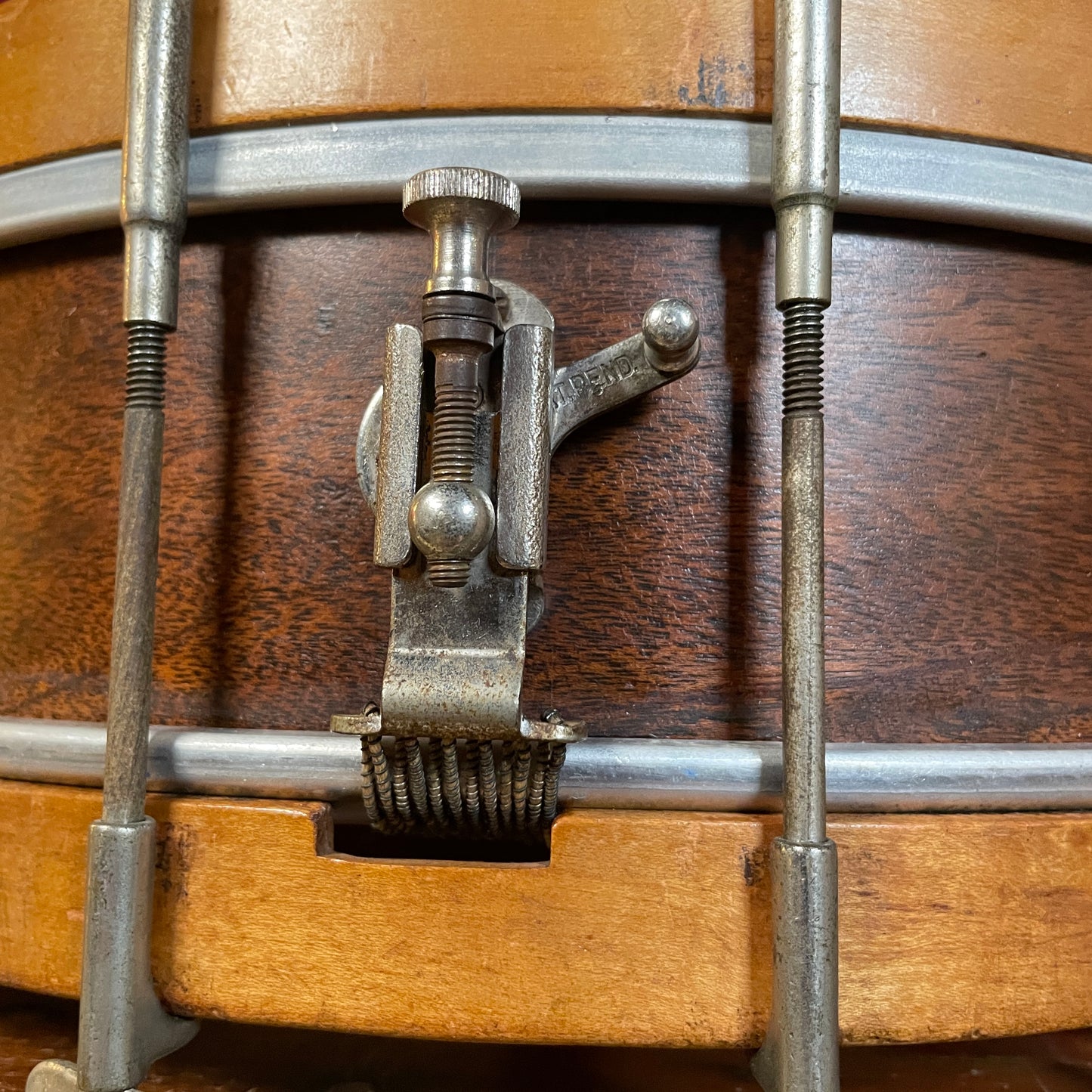 1910s Ludwig & Ludwig 4x14 Thumb Rod Snare Drum No. 37 Walnut