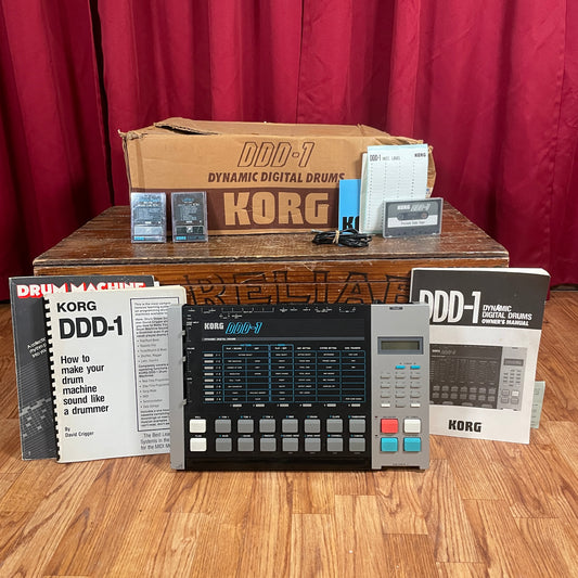 1980s Korg DDD-1 Dynamic Digital Drum Machine w/ 2 ROM Cards & Original Box