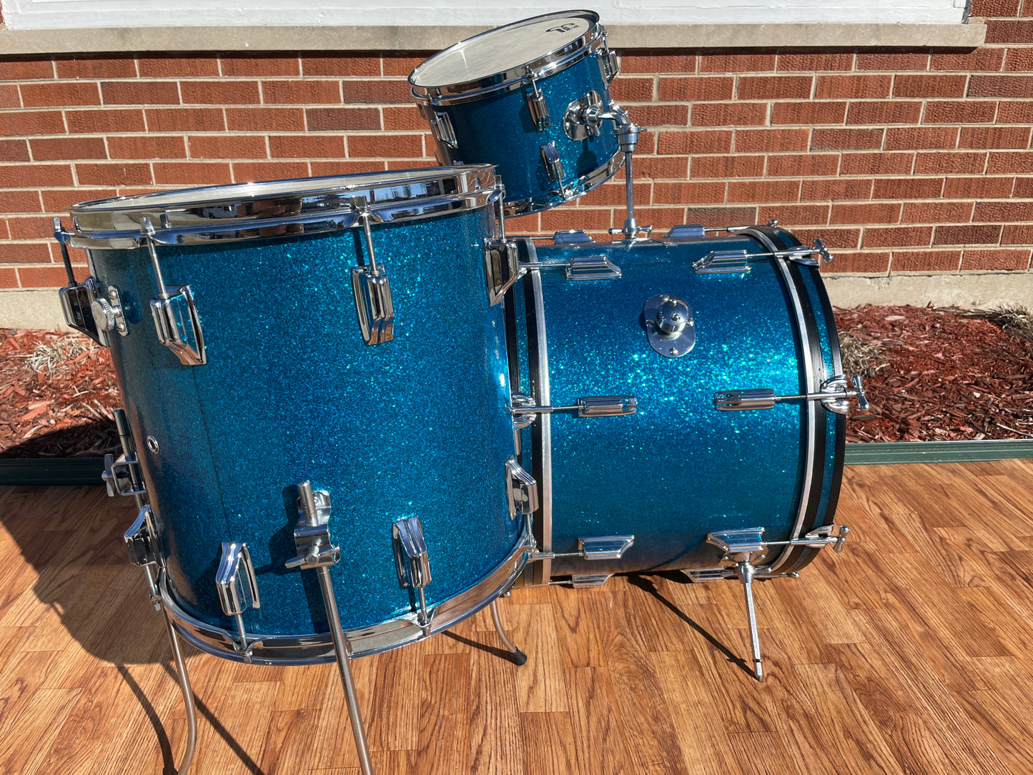 1960s Rogers Holiday Drum Set Blue Sparkle 20/12/14