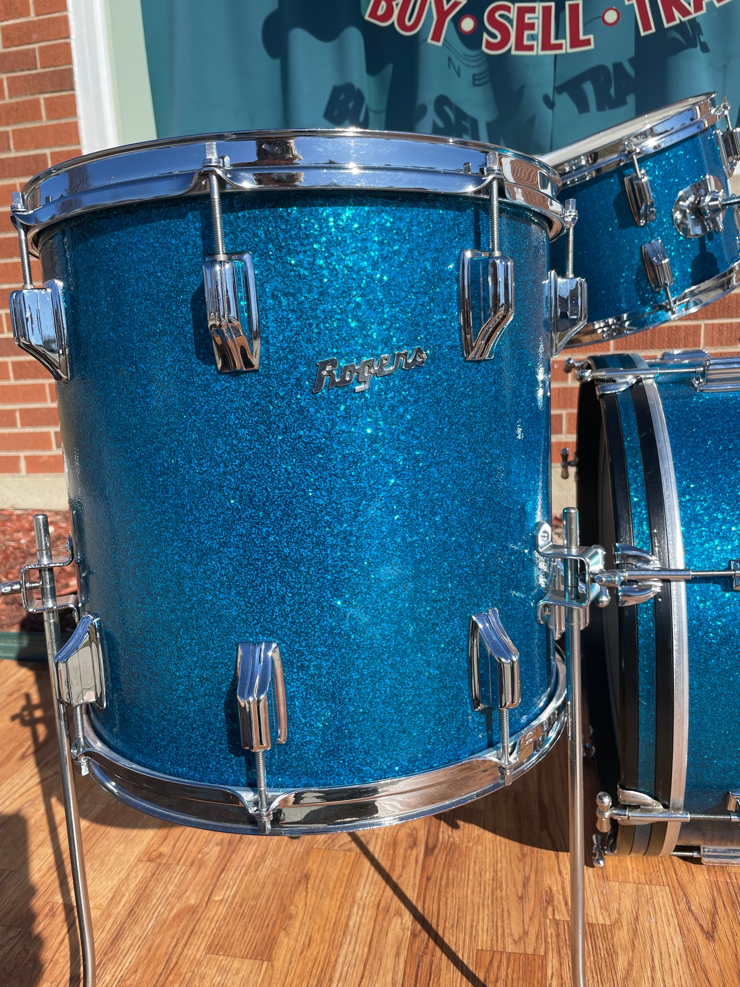 1960s Rogers Holiday Drum Set Blue Sparkle 20/12/14