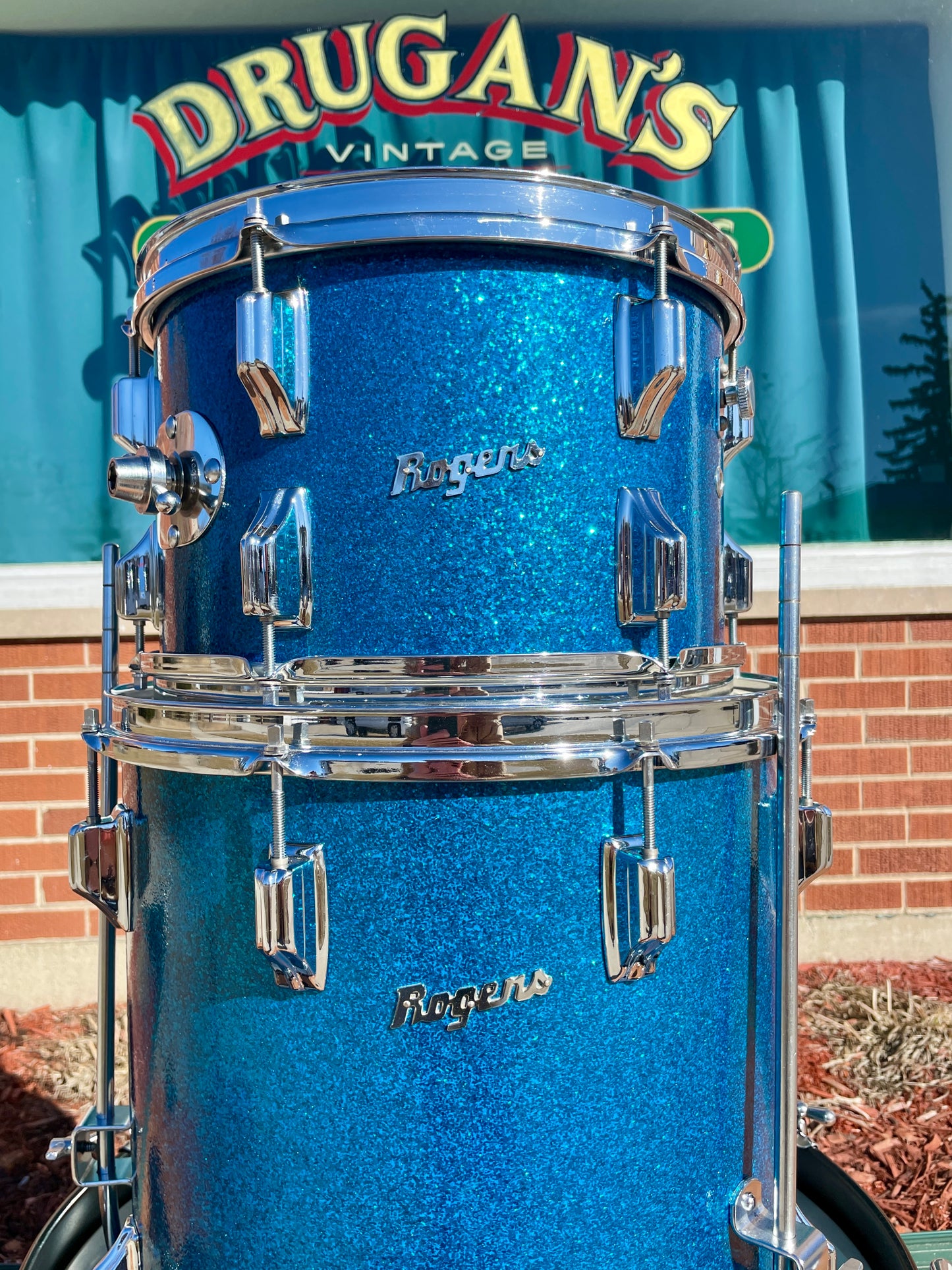 1960s Rogers Holiday Drum Set Blue Sparkle 20/12/14