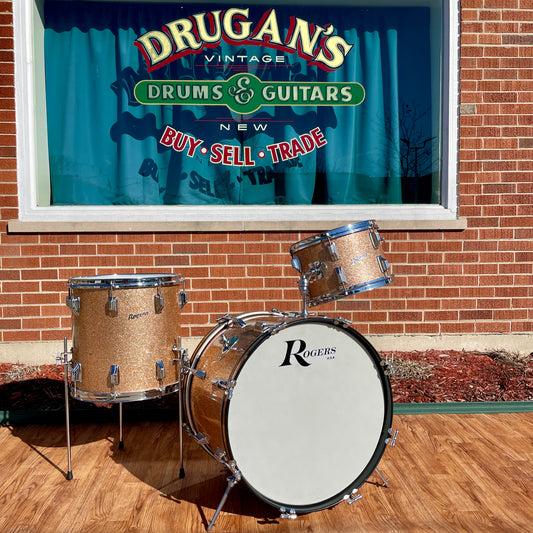 1960s Rogers Holiday Drum Set Pink Champagne Pearl Sparkle 20/12/14