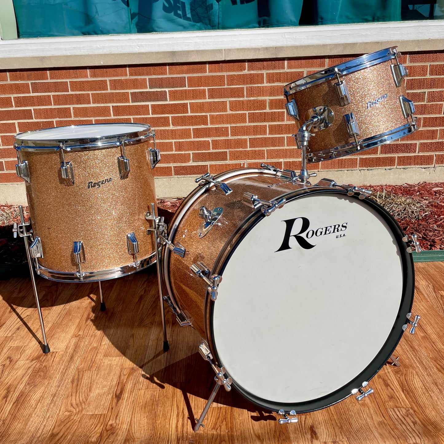 1960s Rogers Holiday Drum Set Pink Champagne Pearl Sparkle 20/12/14