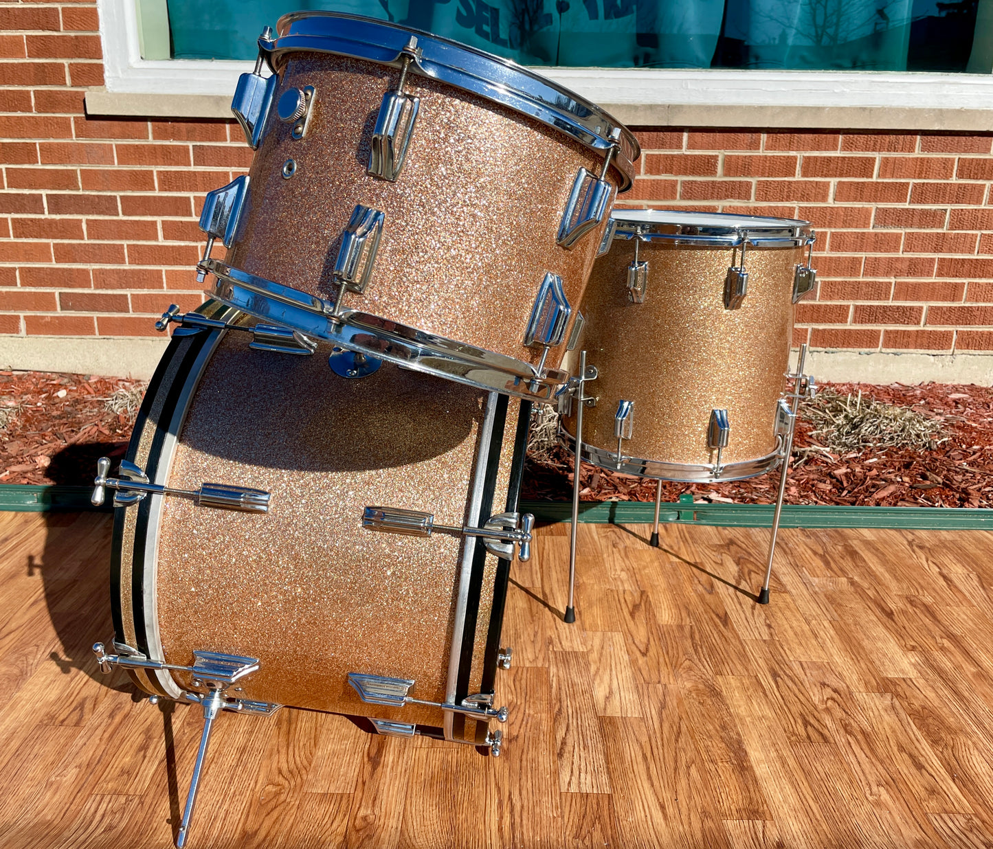 1960s Rogers Holiday Drum Set Pink Champagne Pearl Sparkle 20/12/14