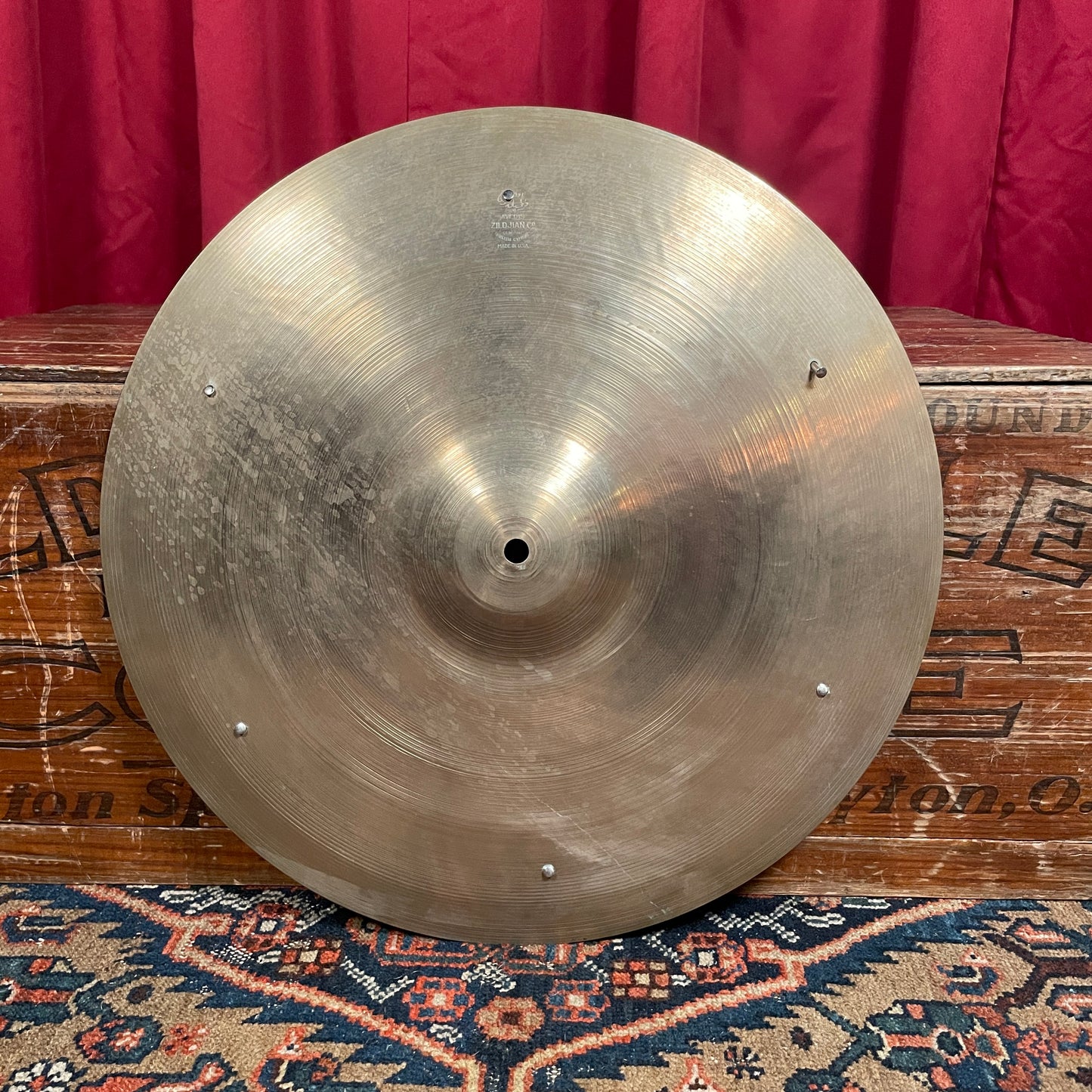 18" Zildjian A 1950s Small Stamp Crash Ride Cymbal w/ Rivets 1551g *Video Demo*